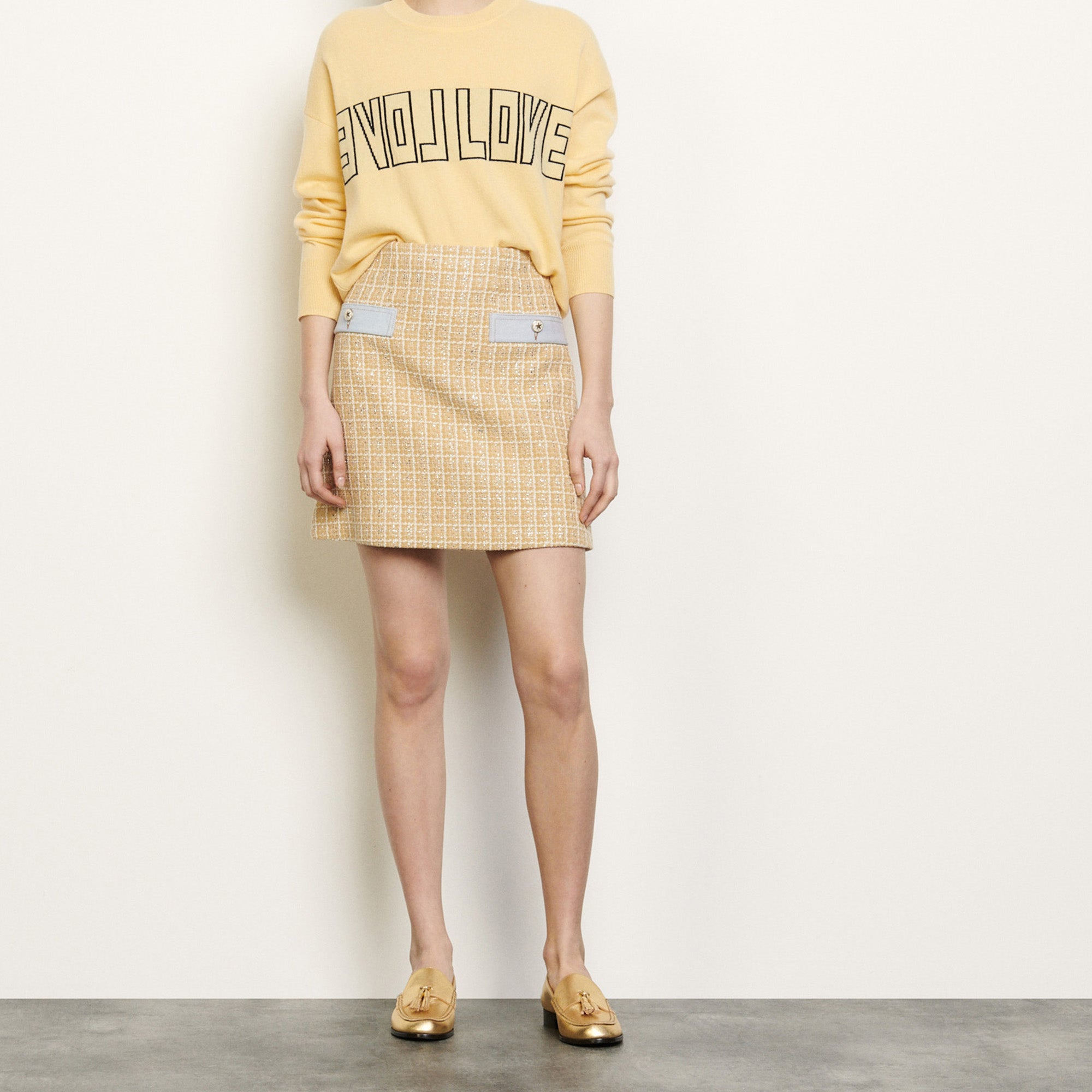 Jupe courte en tweed Sandro seconde main