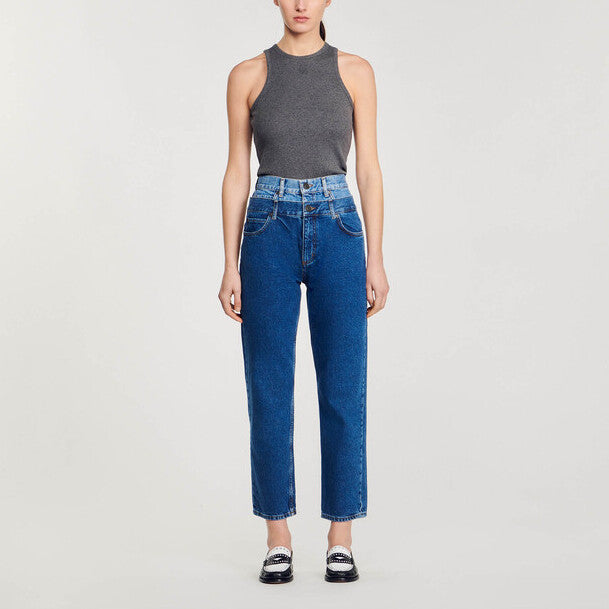 Jean trompe l'œil coupe mom Sandro seconde main