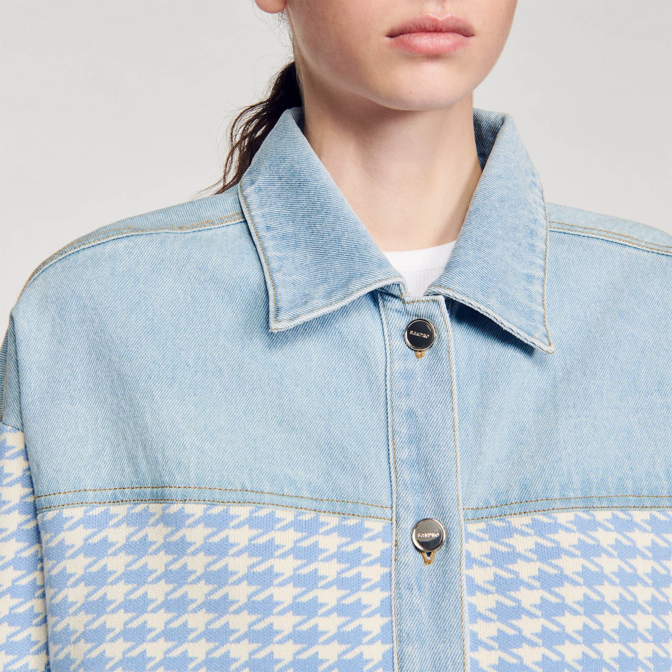 Cardicoat pied-de-poule Sandro seconde main