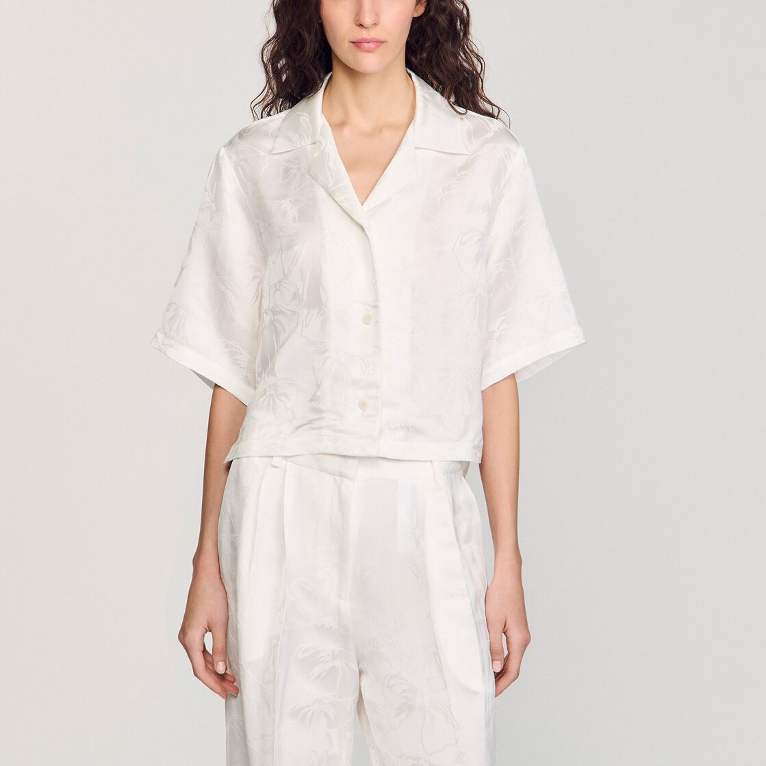 Chemise courte à jacquard à noeuds Sandro seconde main