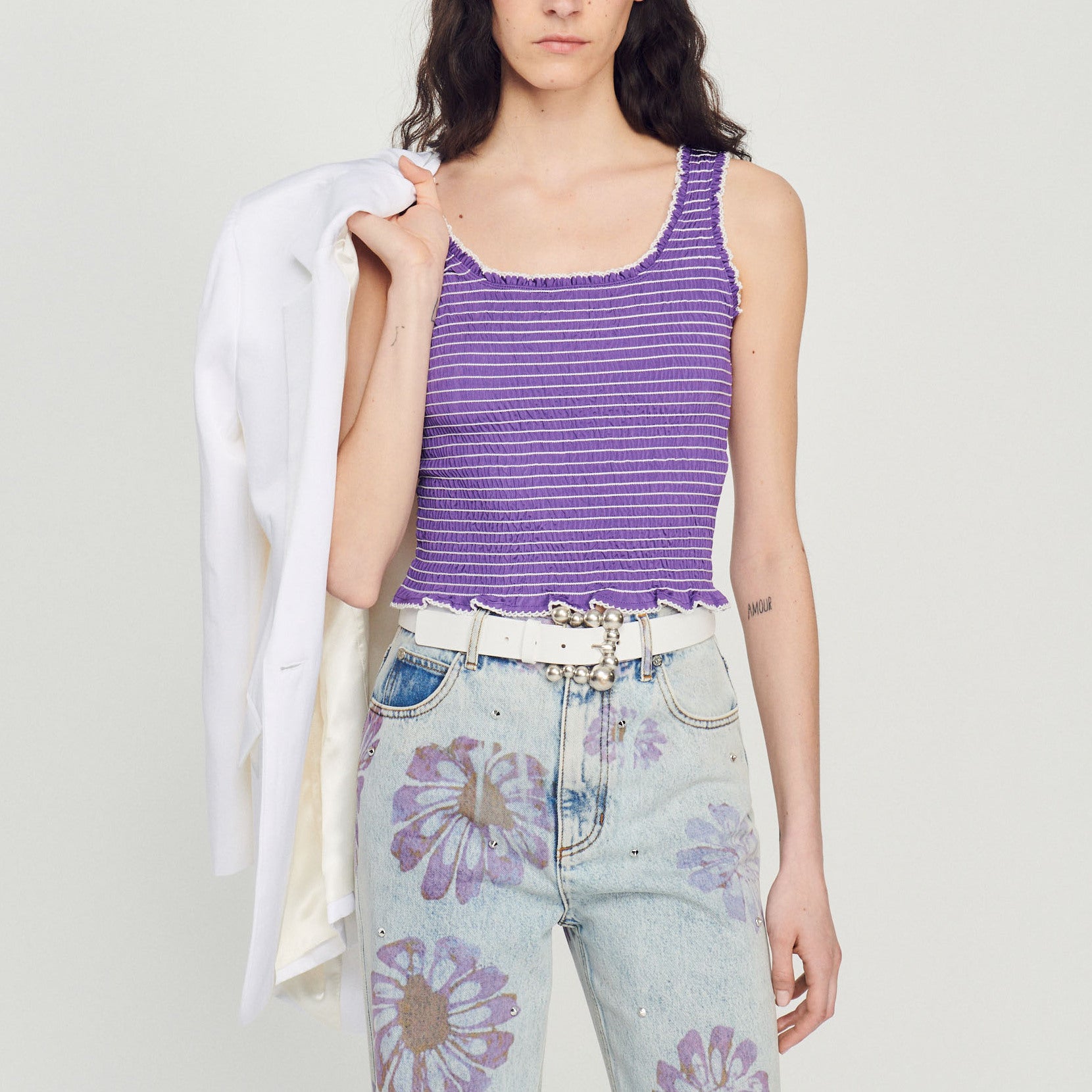 Débardeur court smocké Sandro seconde main