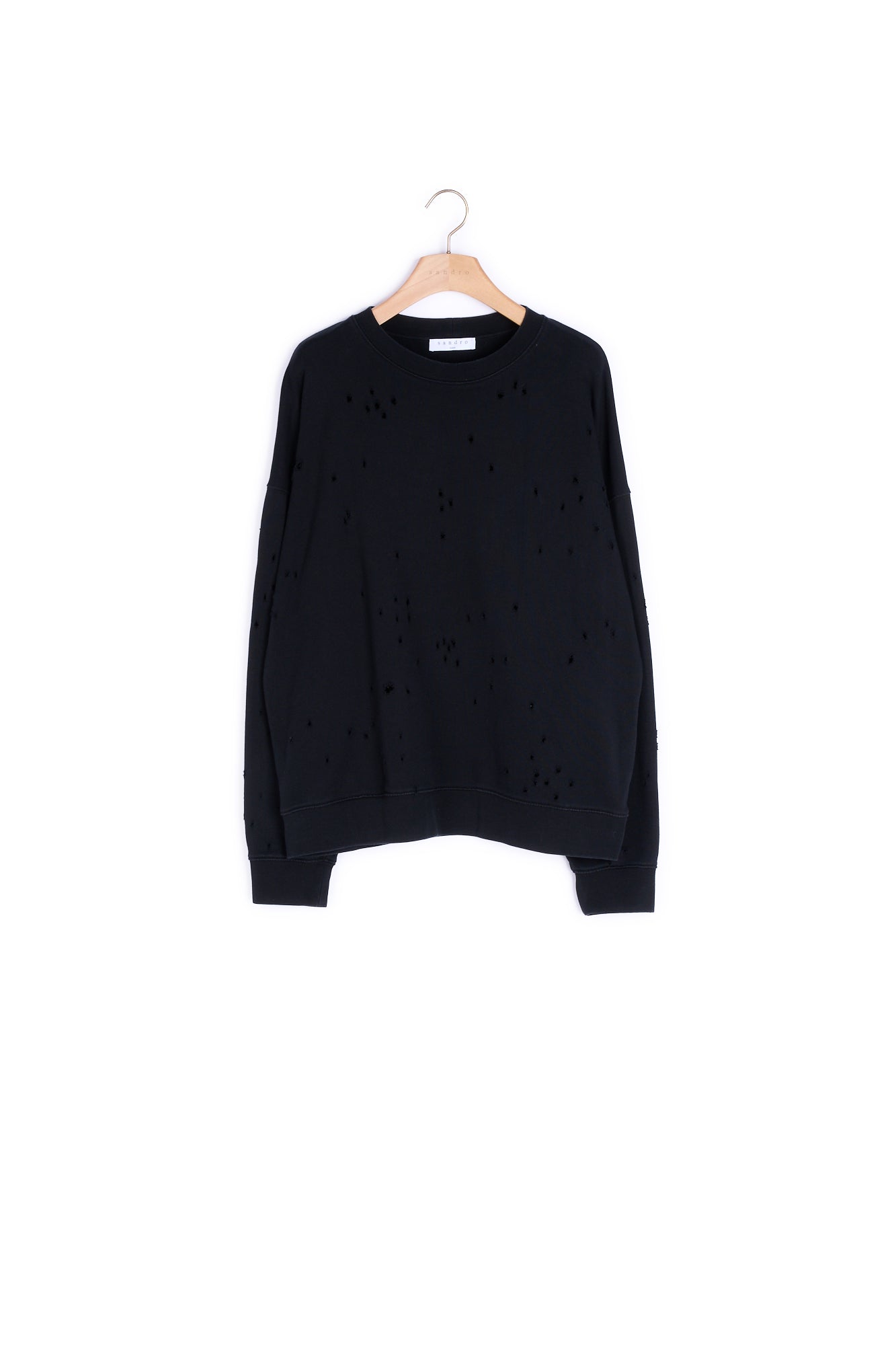 Sweat troué en coton Sandro seconde main