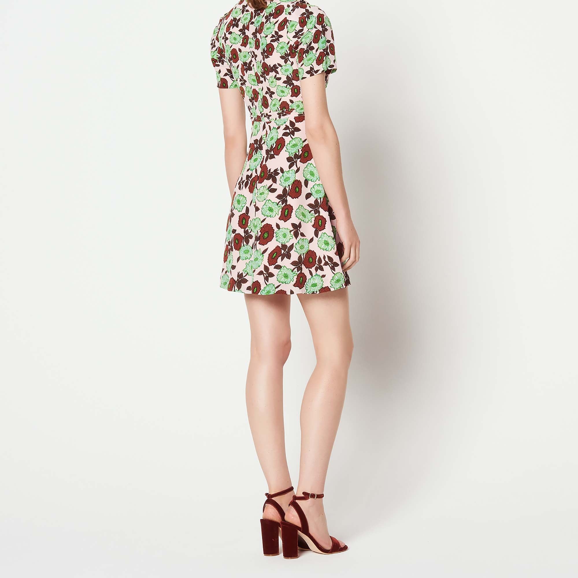 Robe en soie à imprimé fleuri Sandro seconde main