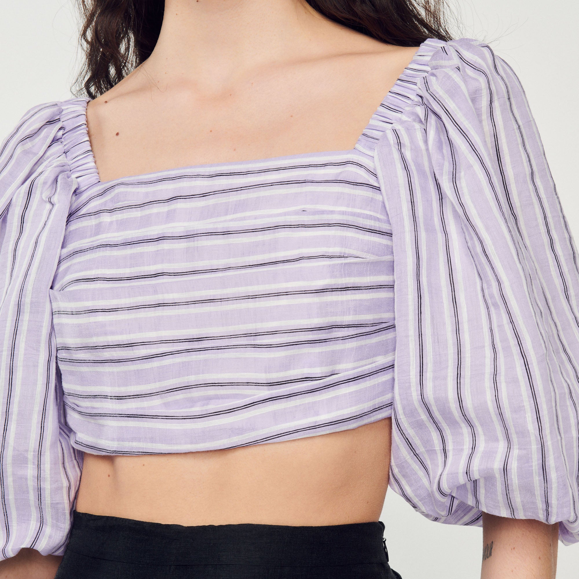 Top court rayé Sandro seconde main