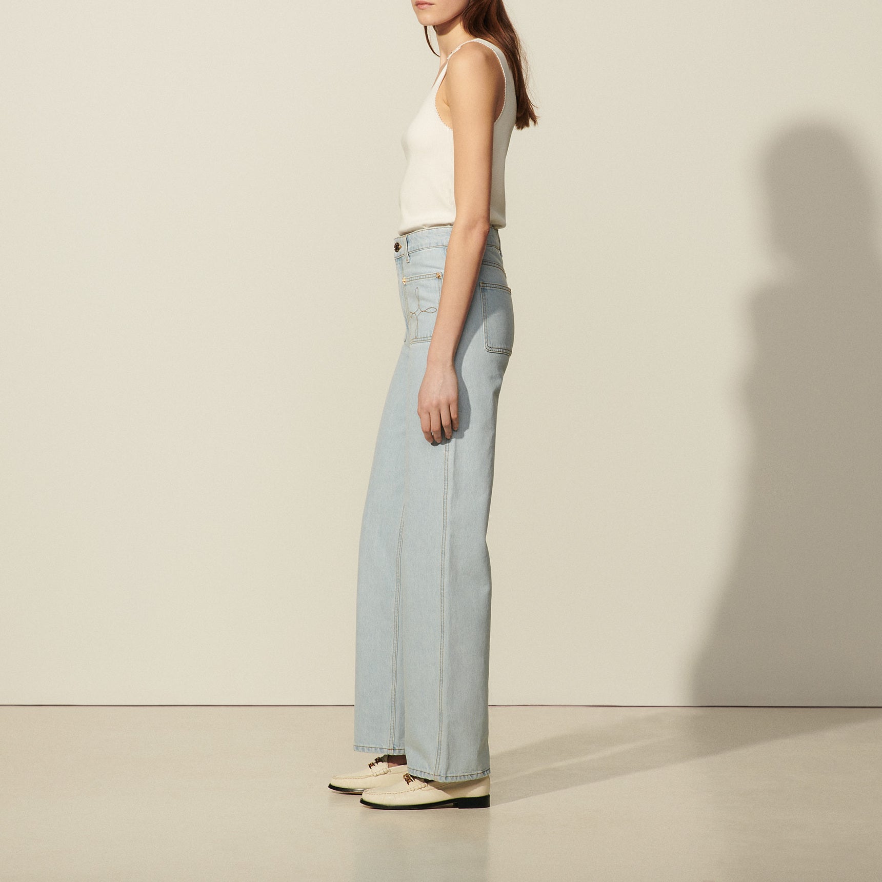 Jean large à poches plaquées brodées Sandro seconde main