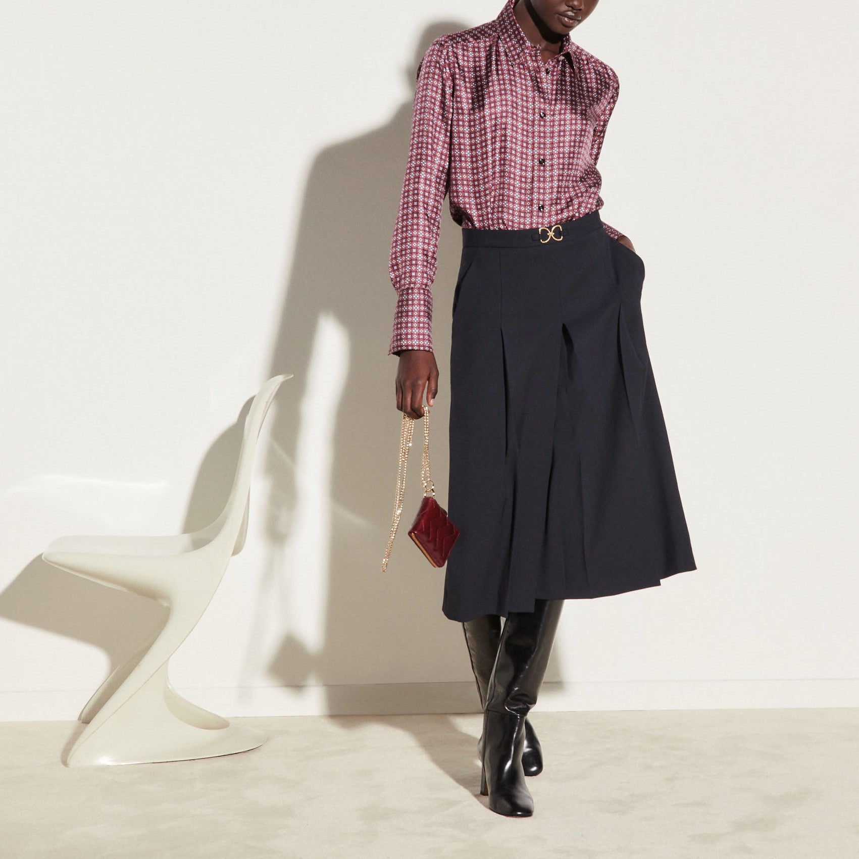 Chemise classique en twill de soie Sandro seconde main