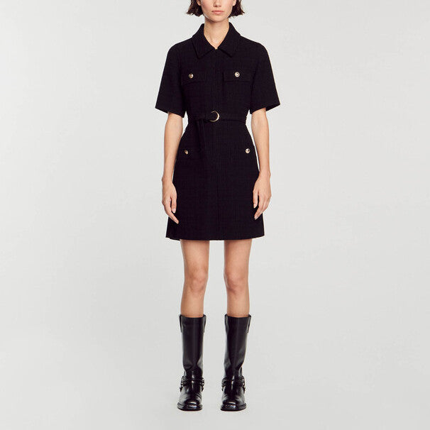 Robe à manches courtes bi matières Sandro seconde main