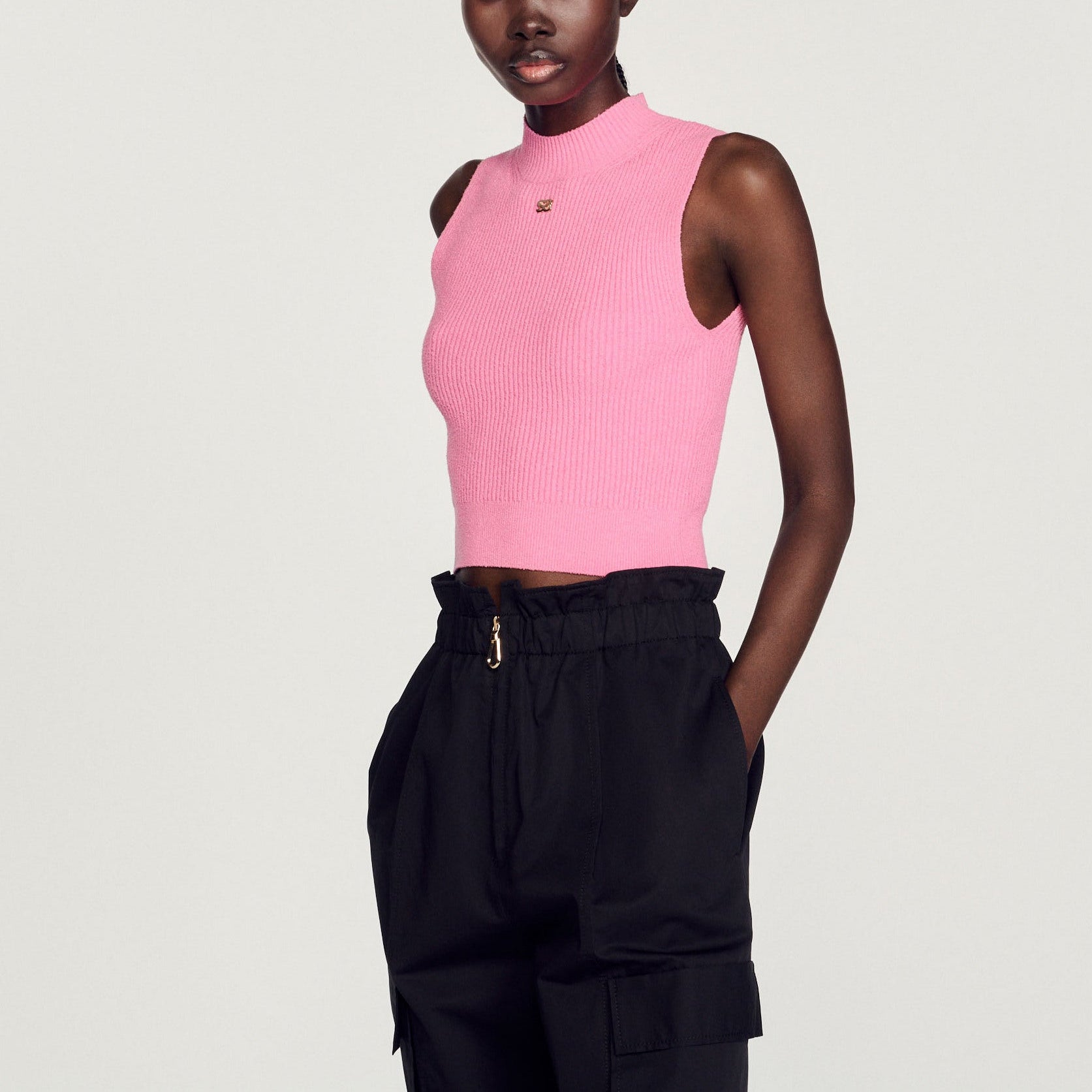 Pull court côtelé Sandro seconde main