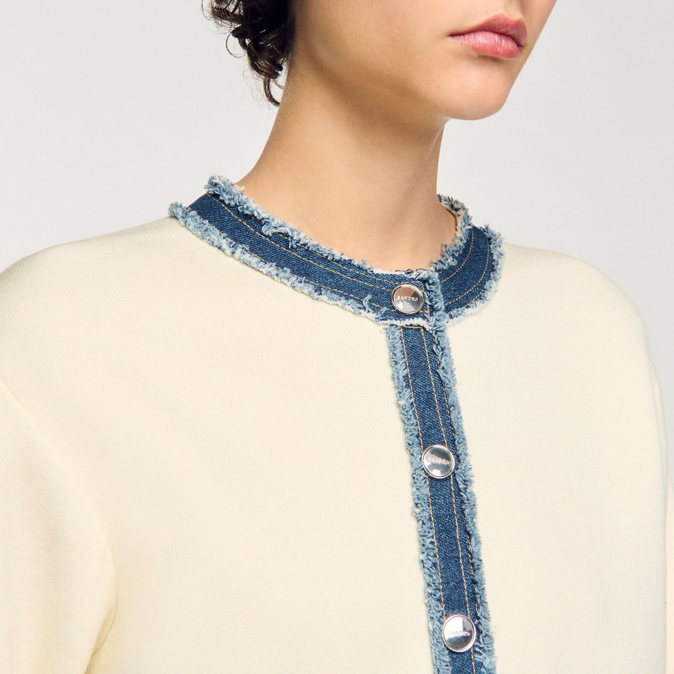 Cardigan à détails denim Sandro seconde main