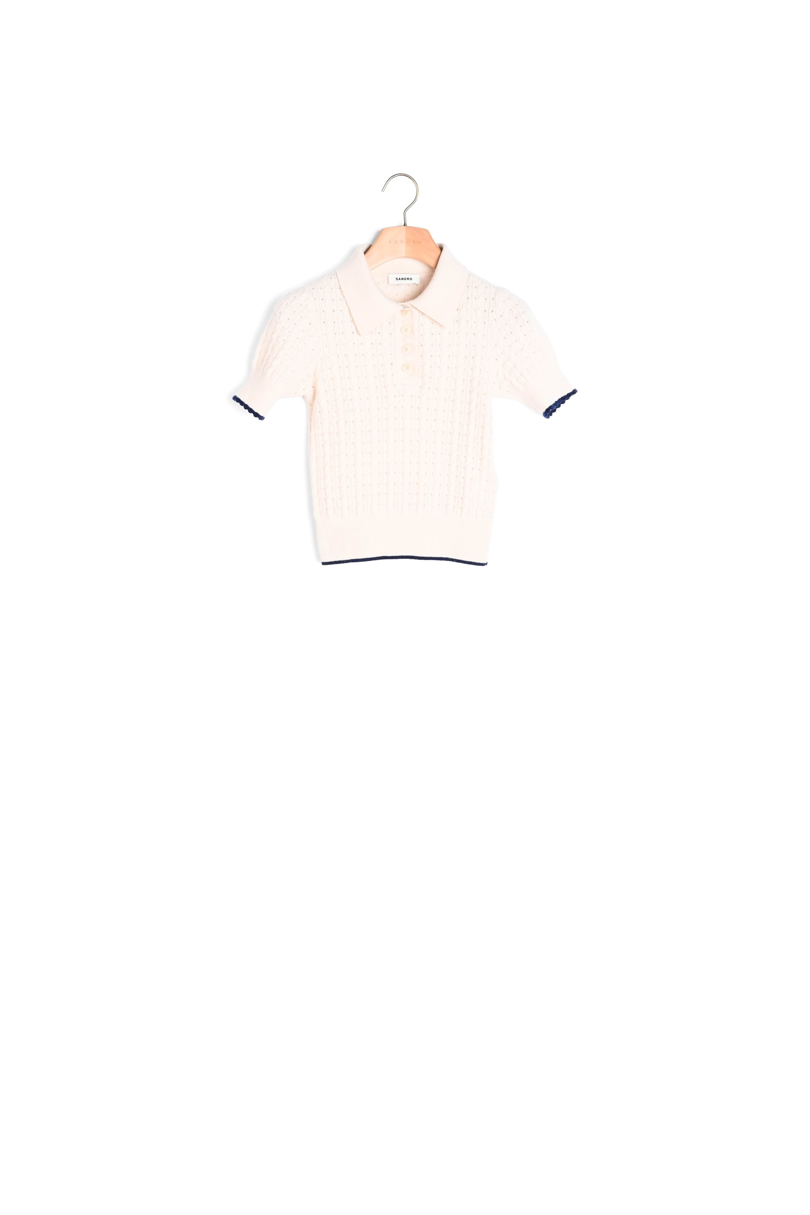 Pull court à liseré contrasté Sandro seconde main