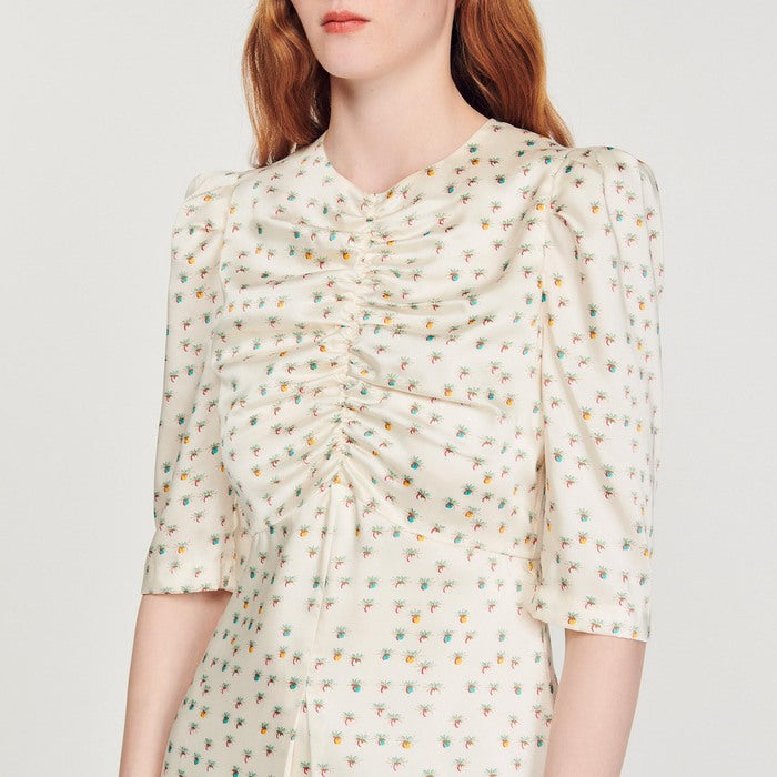 Robe courte à imprimé Fleurs d'été Sandro seconde main