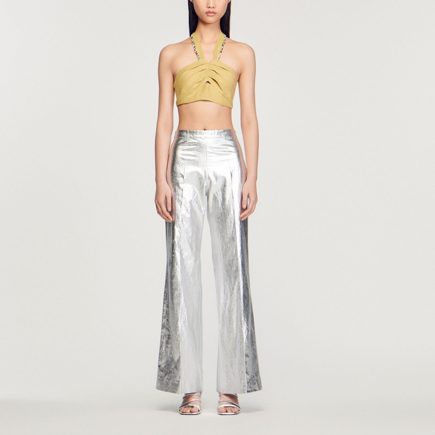 Top court orné de strass Sandro seconde main