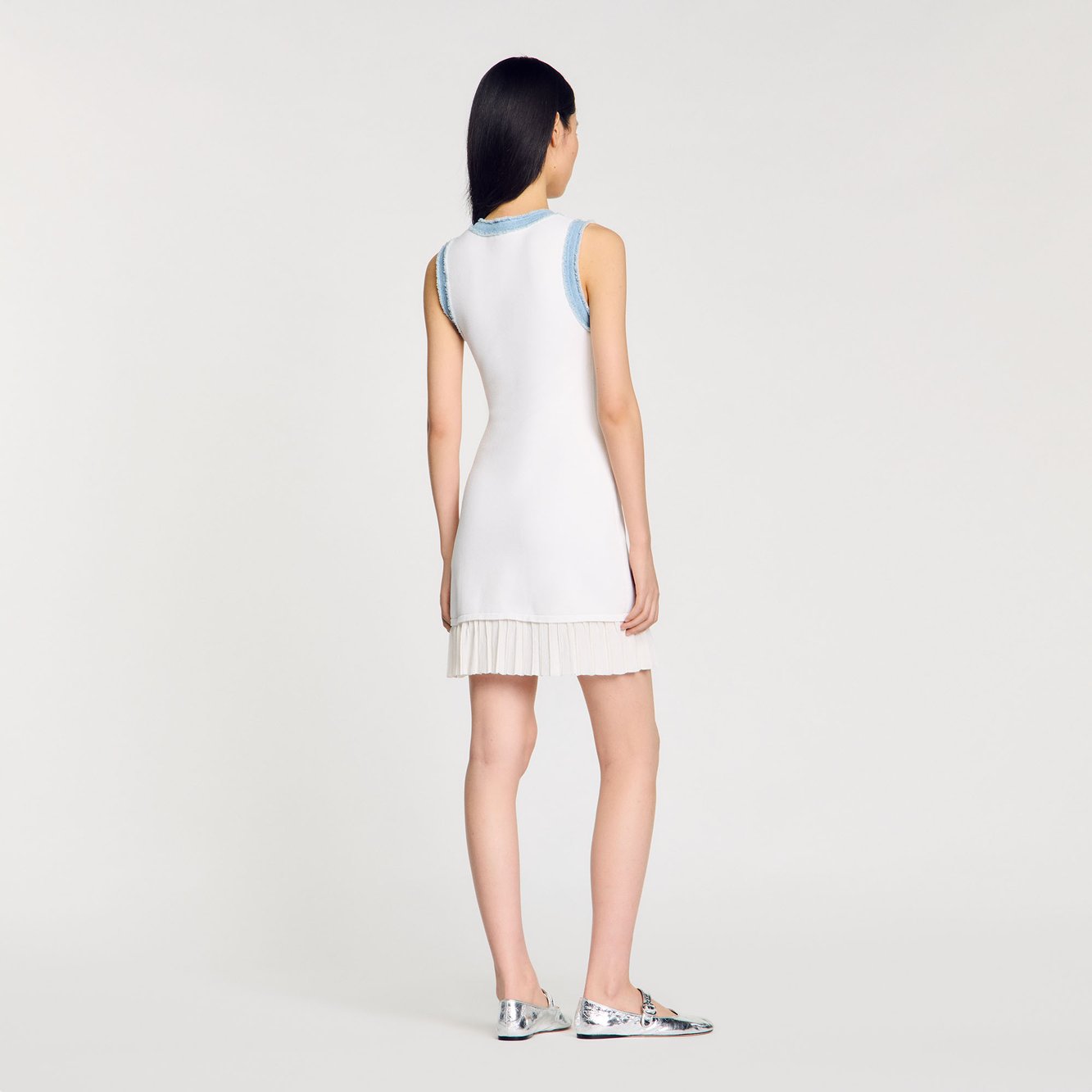 Robe courte en maille à volant Sandro seconde main