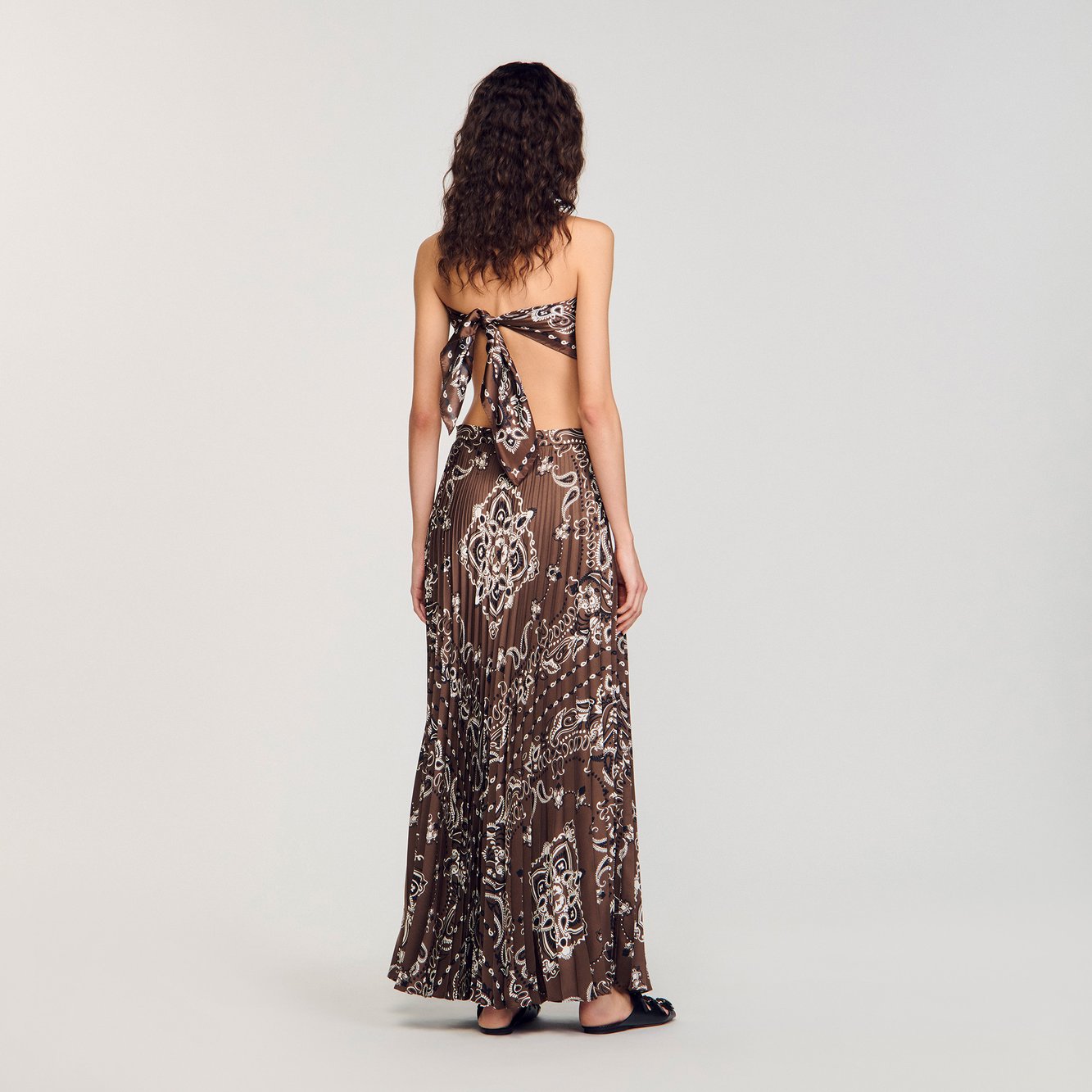 Jupe longue plissée à imprimé bandana Sandro seconde main