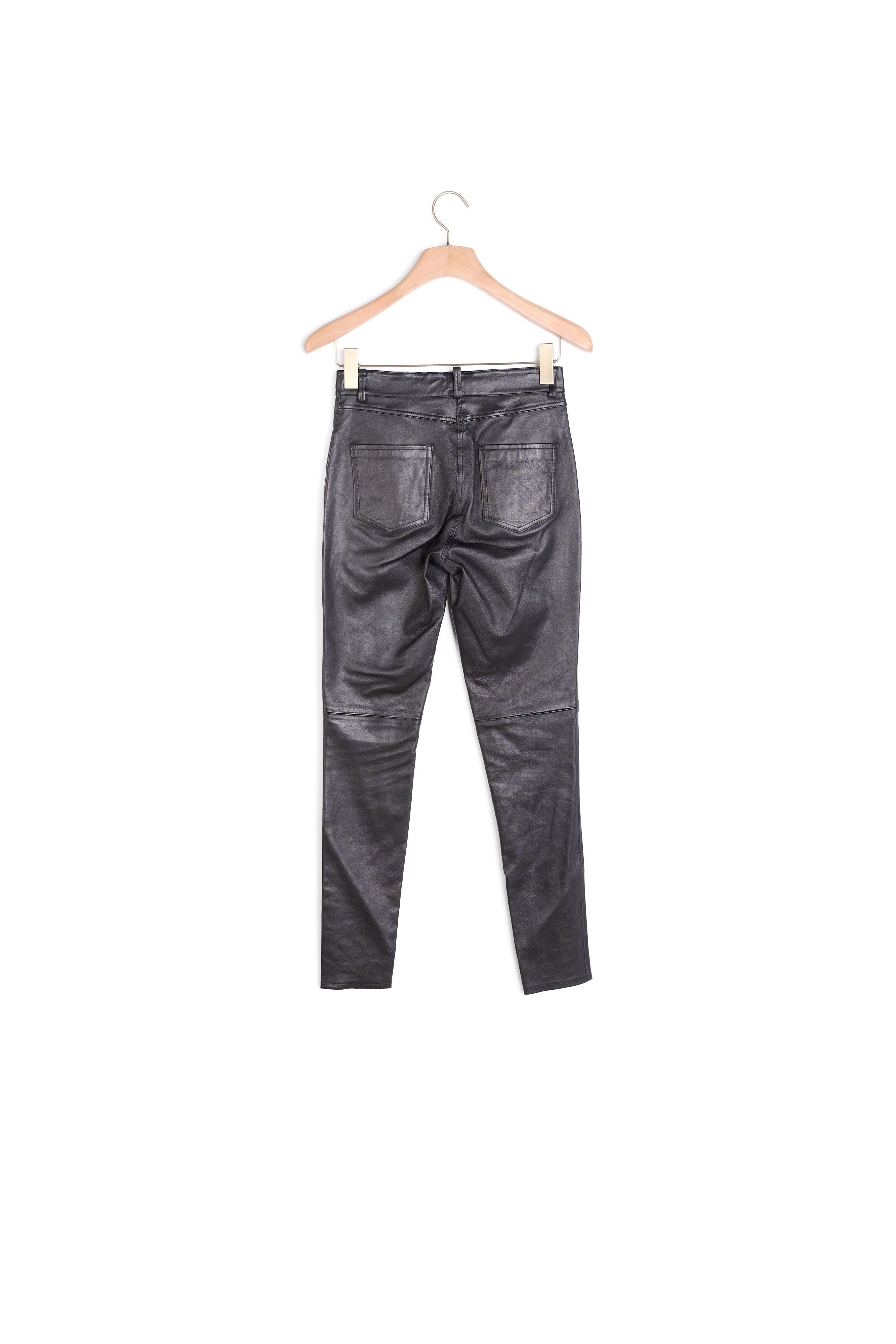 Pantalon cinq poches en cuir stretch Sandro seconde main