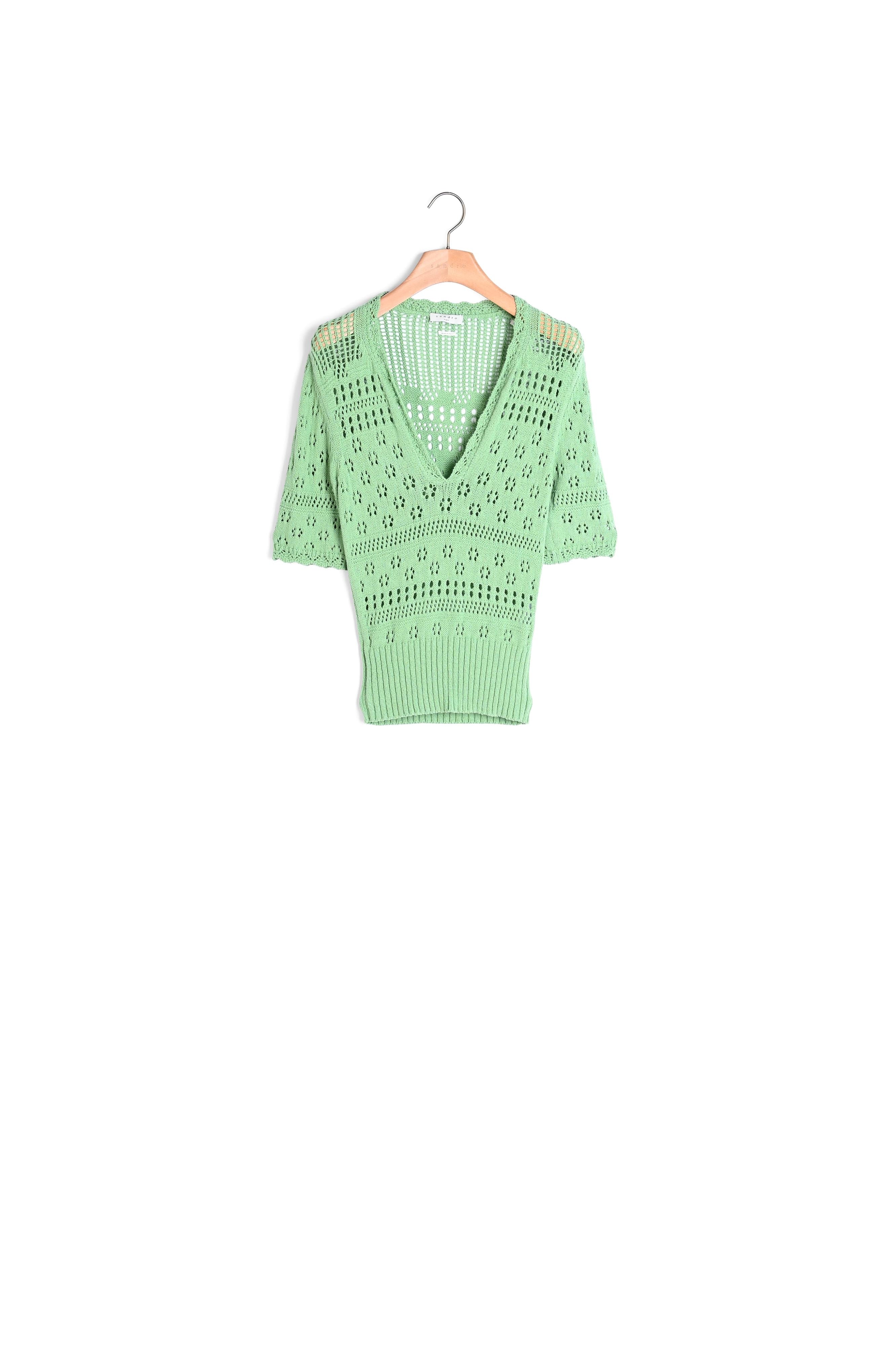 Pull manches courtes en Maille fantaisie Sandro seconde main