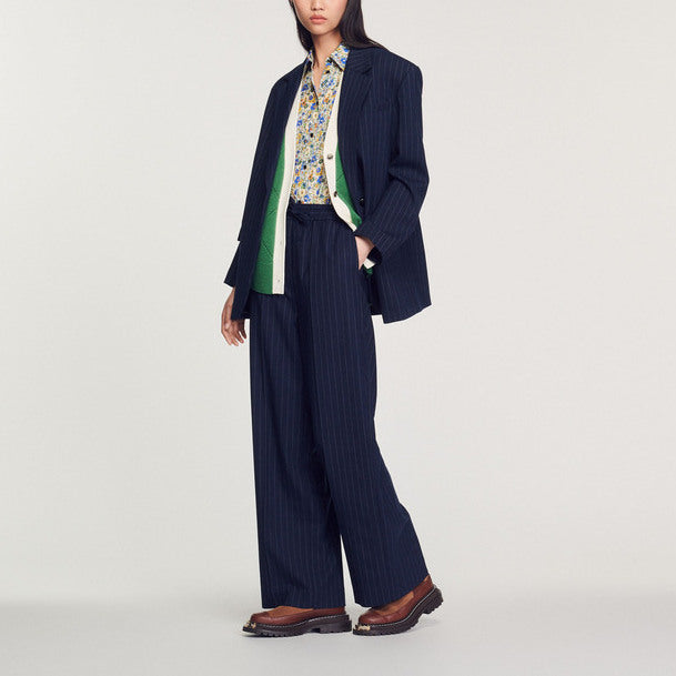 Pantalon large à rayures Sandro seconde main