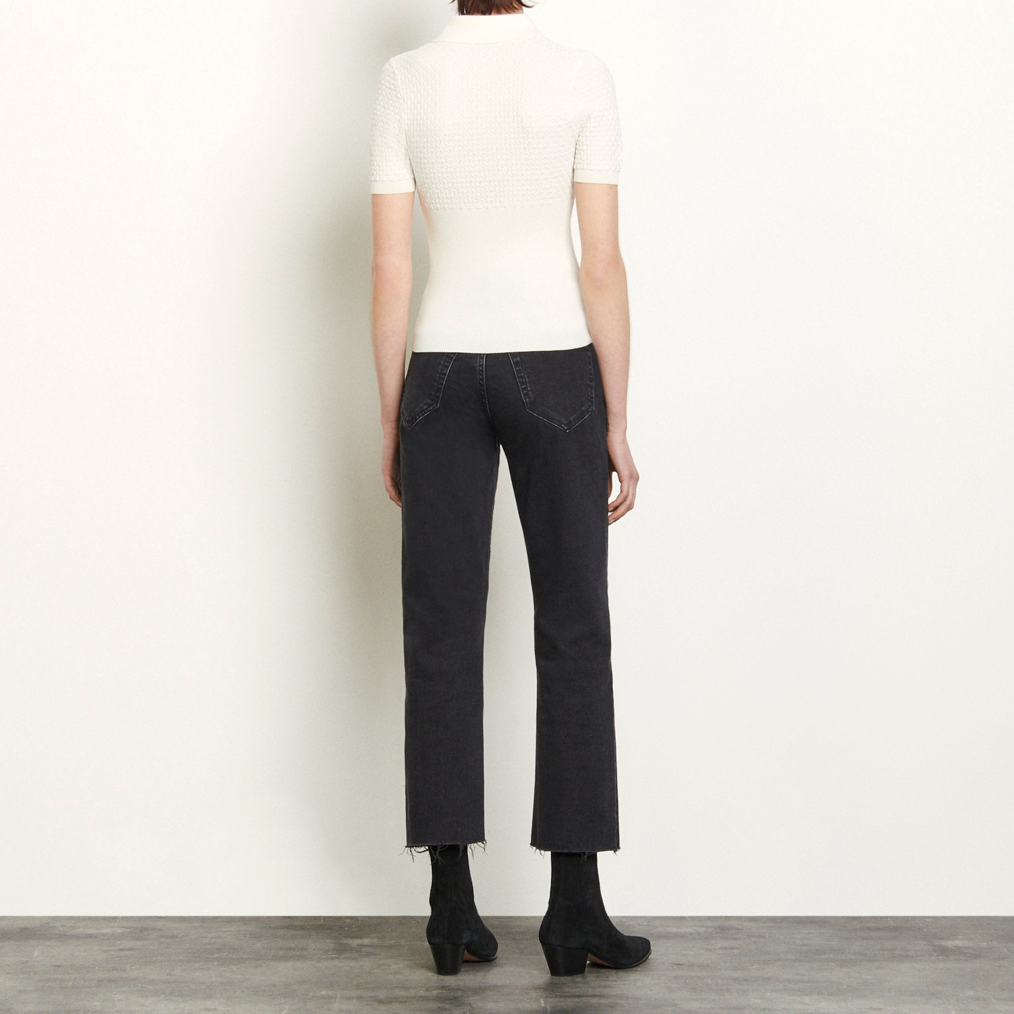 Pull façon polo en pointelle Sandro seconde main