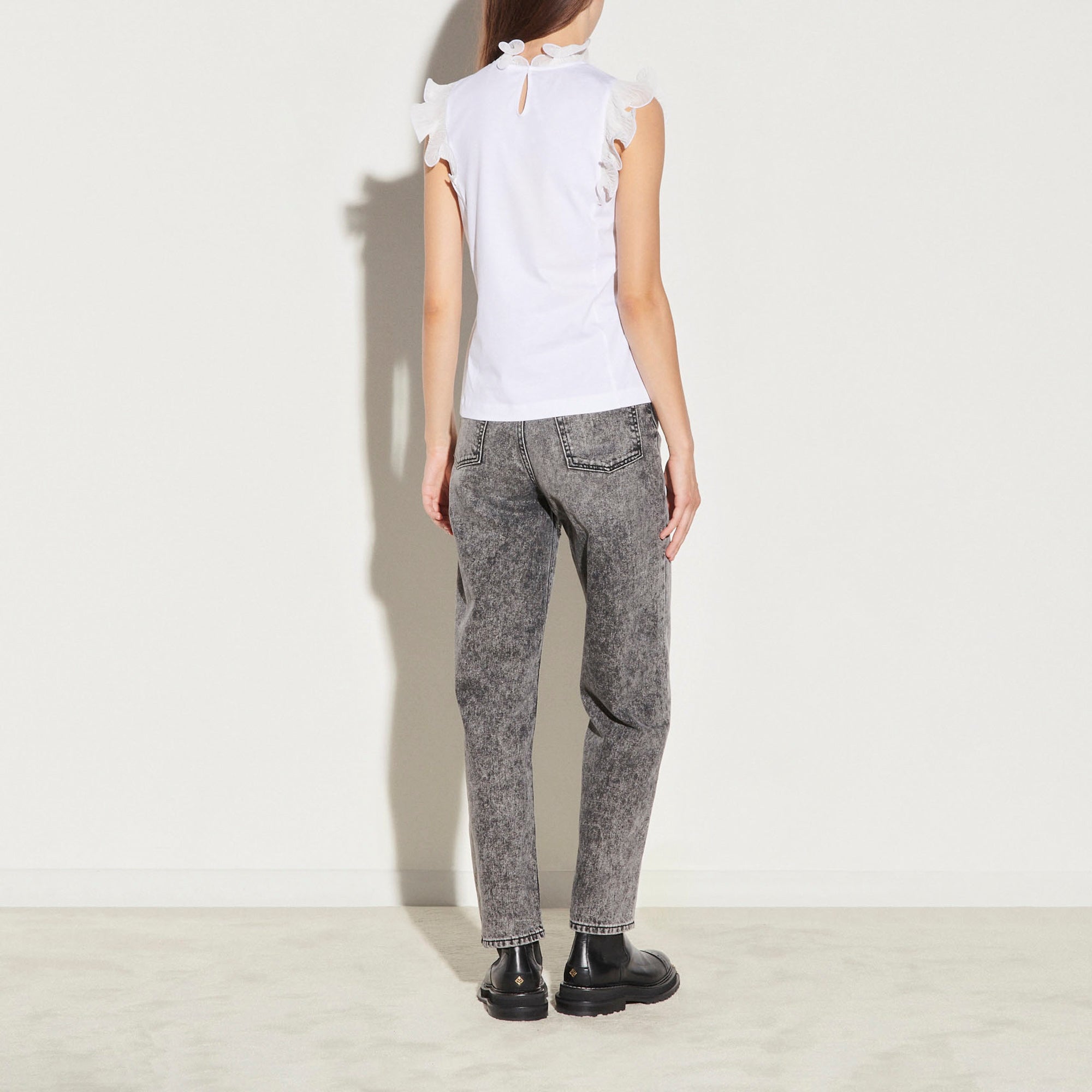 Débardeur au col et manches à volants Sandro seconde main