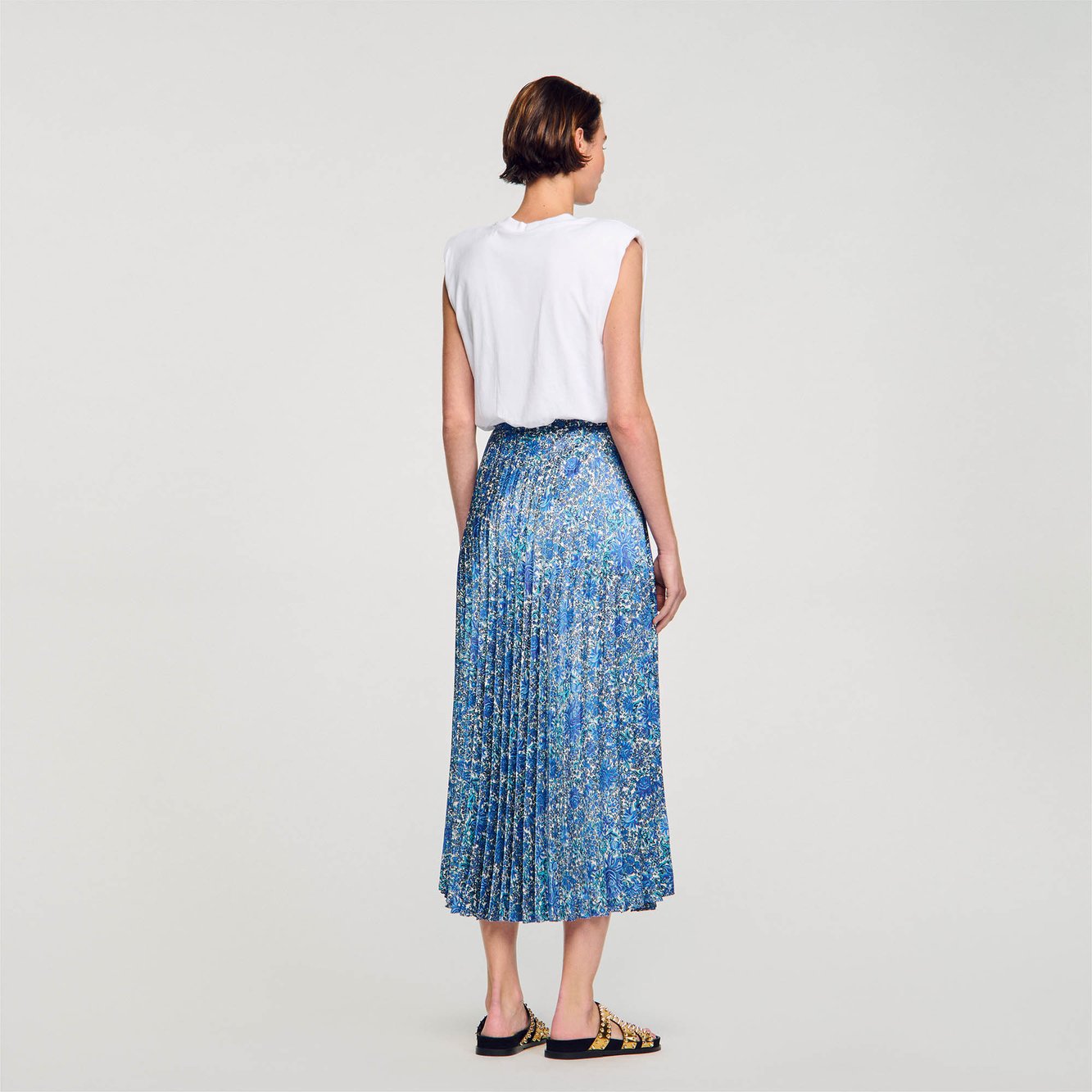 Jupe longue fluide à imprimé fleuri Sandro seconde main