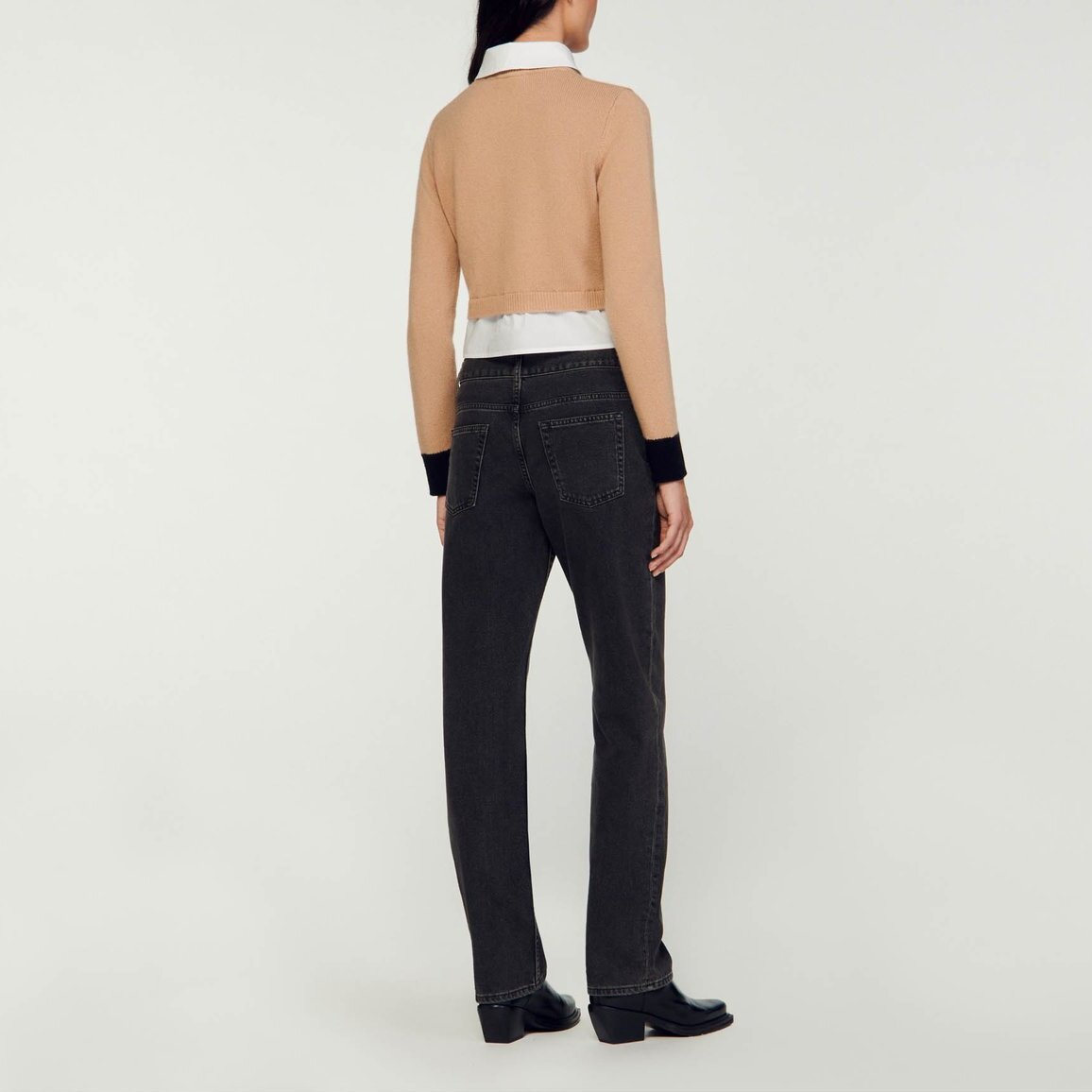 Pull court en laine et cachemire Sandro seconde main