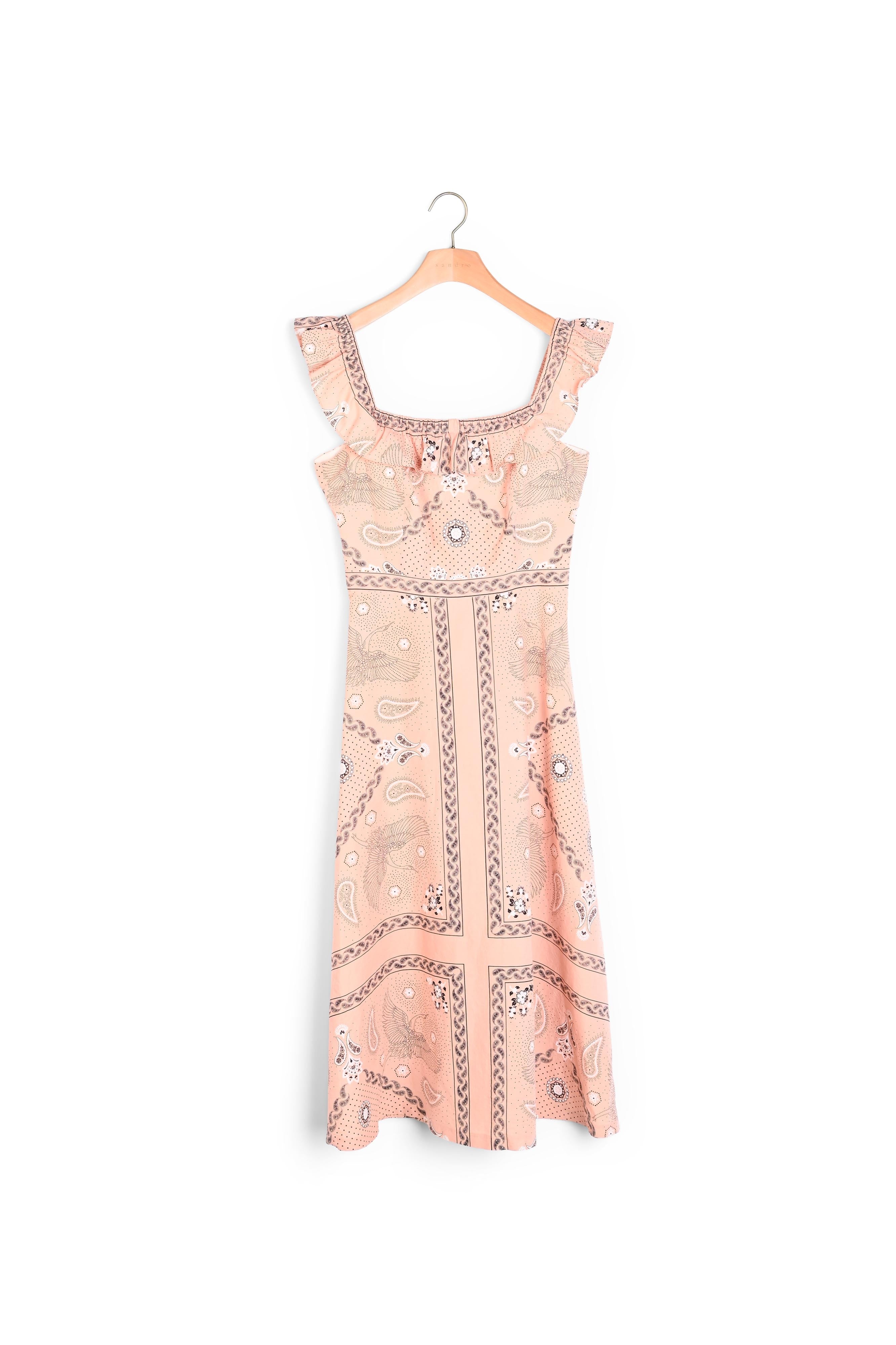 Robe longue imprimée à encolure carrée Sandro seconde main