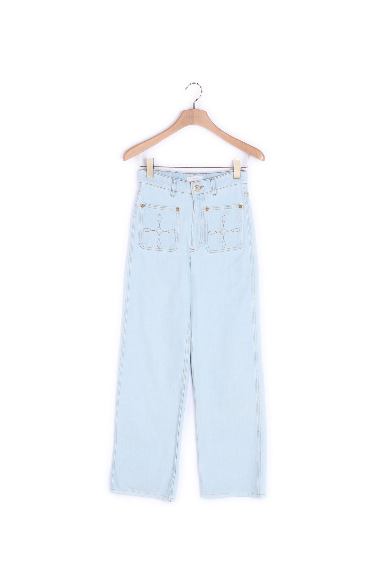 Jean large à poches plaquées brodées Sandro seconde main