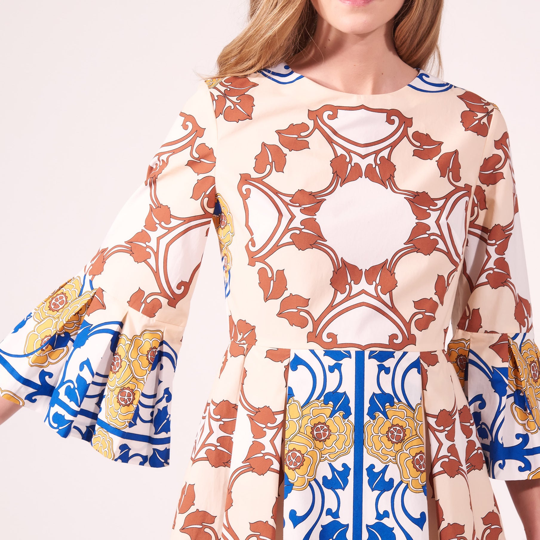 Robe en coton imprimée plissée Sandro seconde main