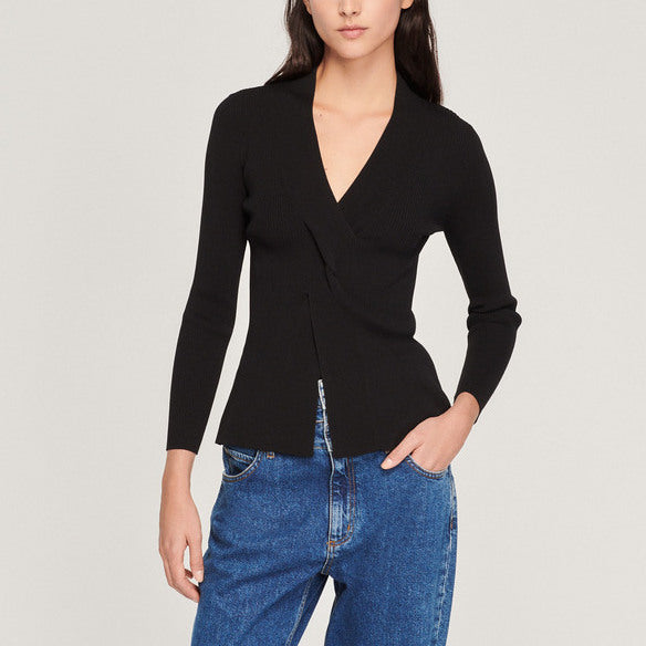 Pull twisté en Maille Sandro seconde main