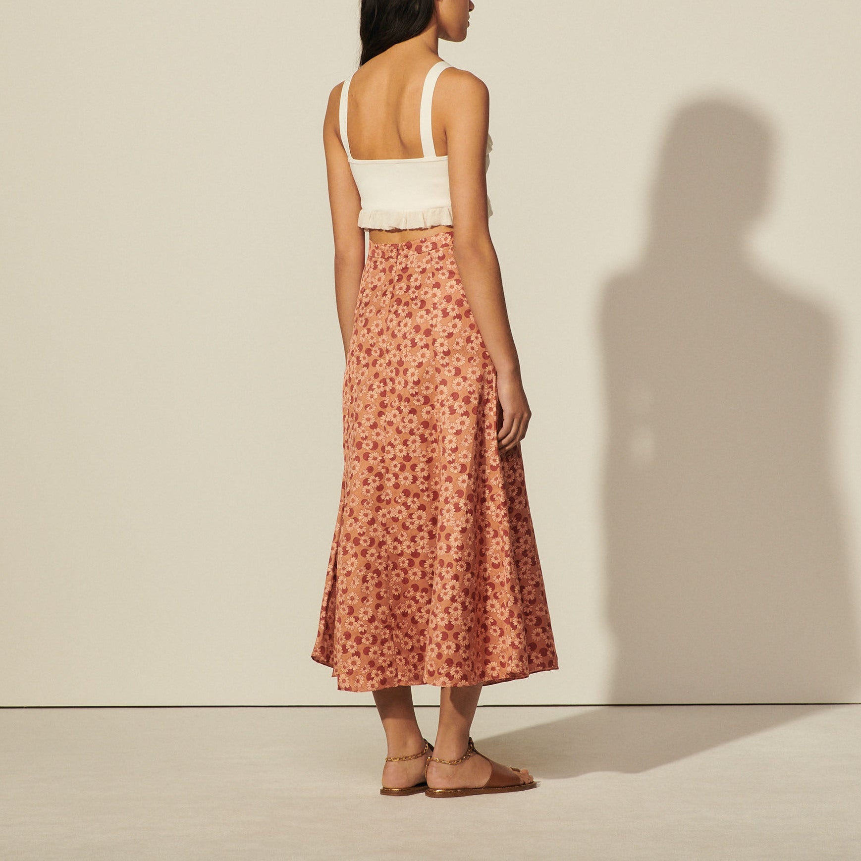 Jupe longue évasée imprimée Sandro seconde main