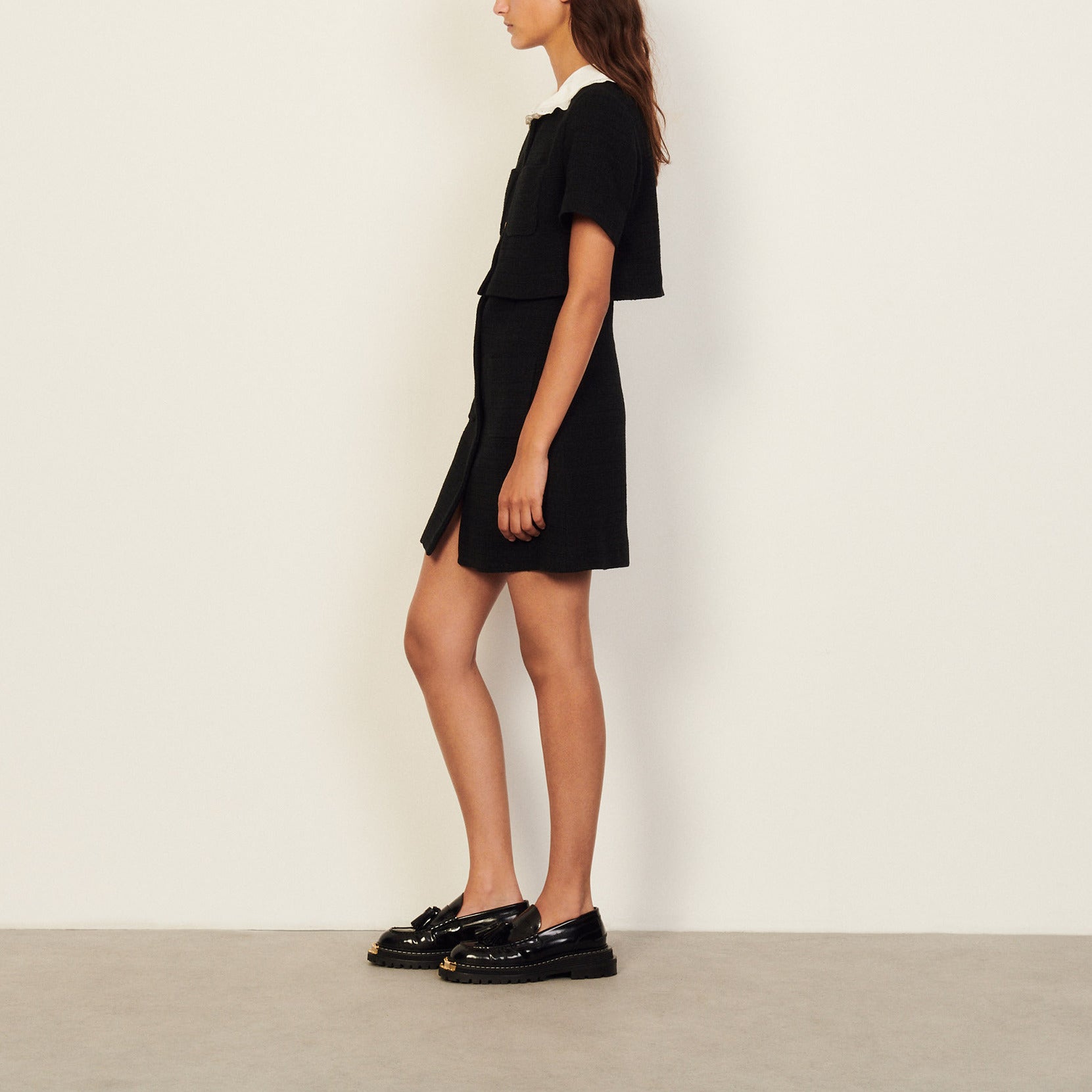 Robe courte en tweed Sandro seconde main