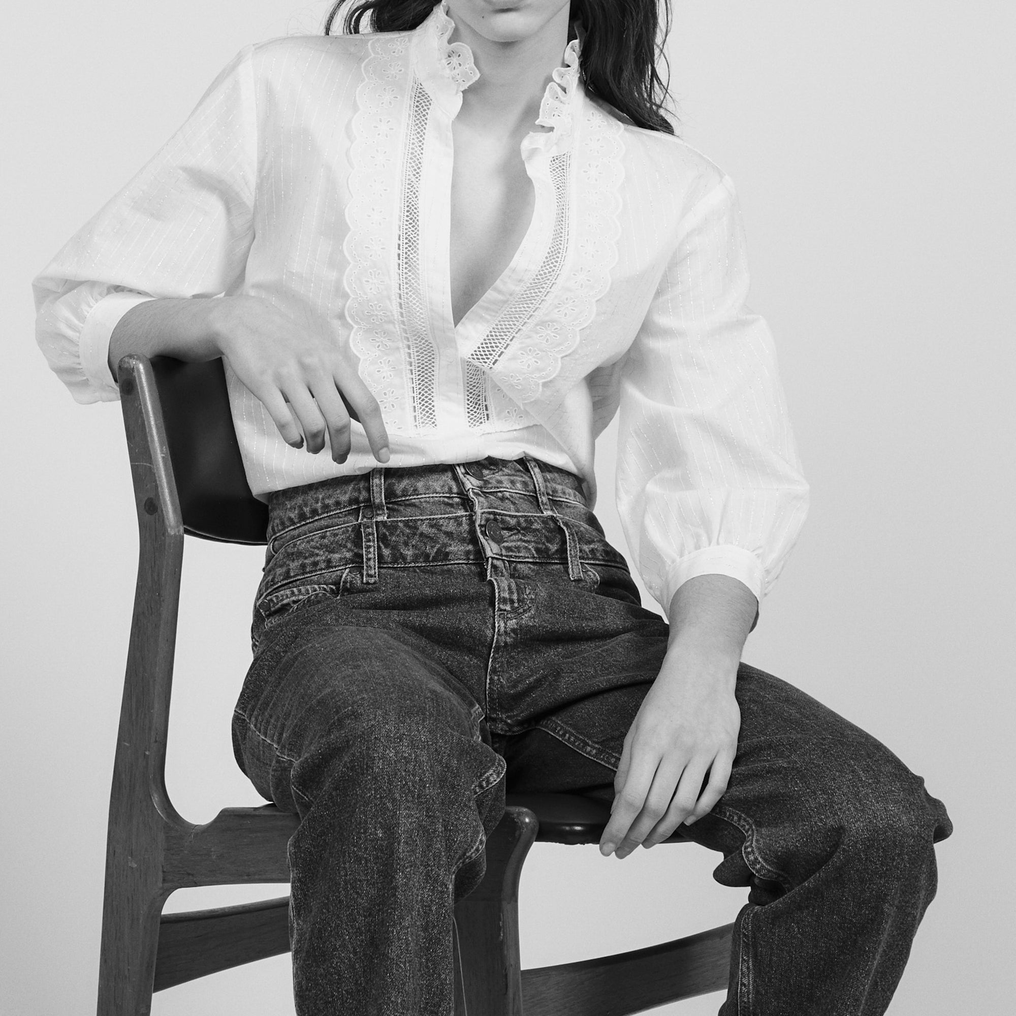 Blouse à fines rayures lurex Sandro seconde main