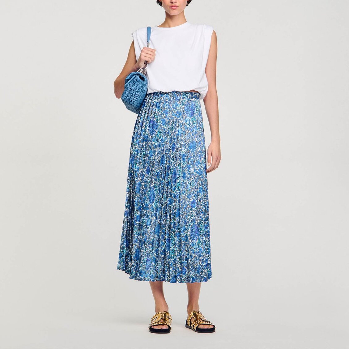 Jupe longue fluide à imprimé fleuri Sandro seconde main