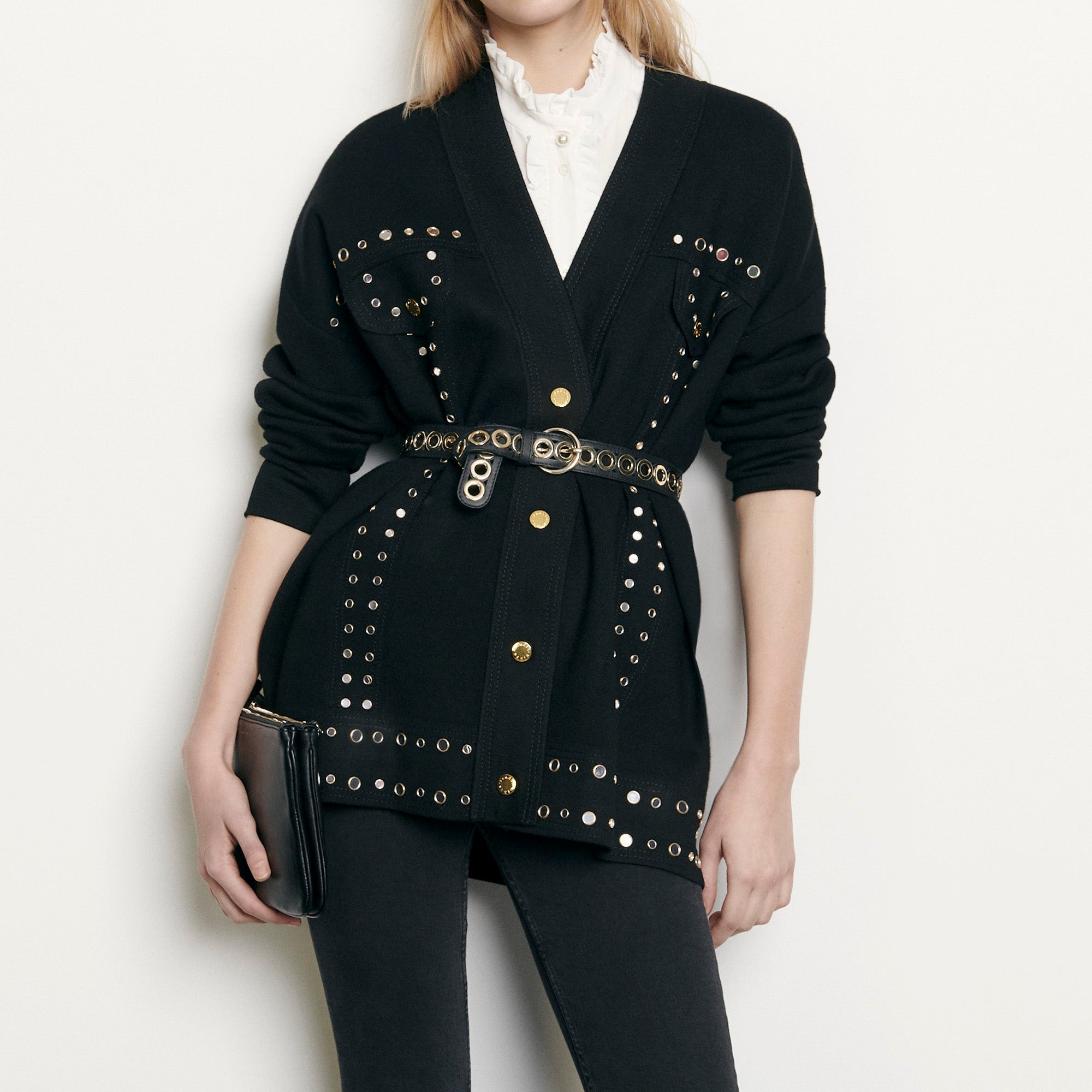 Cardi-coat orné de studs Sandro seconde main