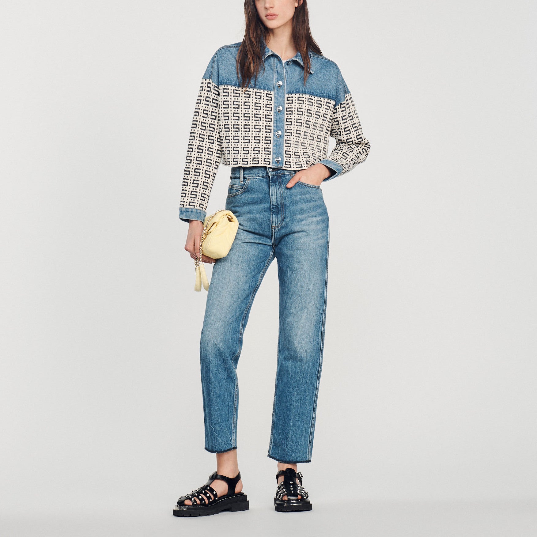 Cardicoat court en denim Sandro seconde main