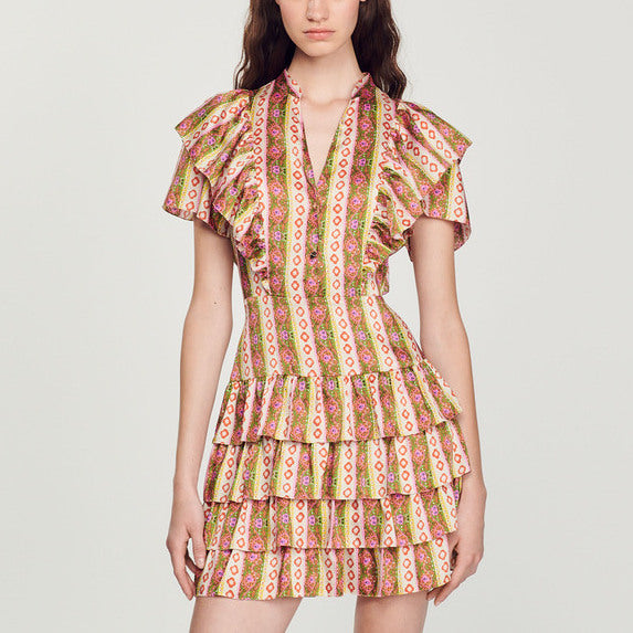 Robe fluide à volants Sandro seconde main