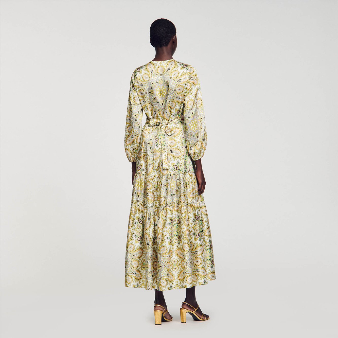 Robe longue à imprimé foulard Sandro seconde main