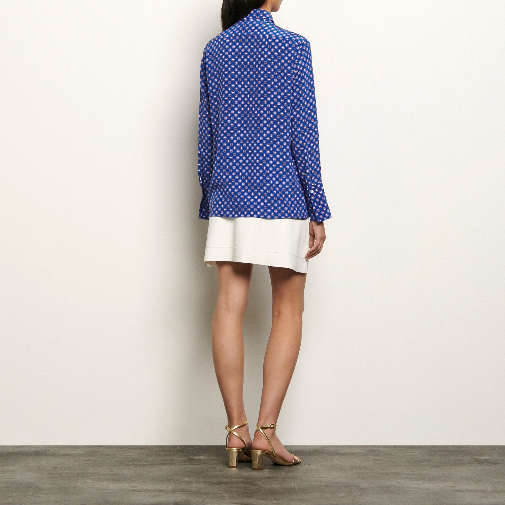 Chemise en soie imprimée Sandro seconde main