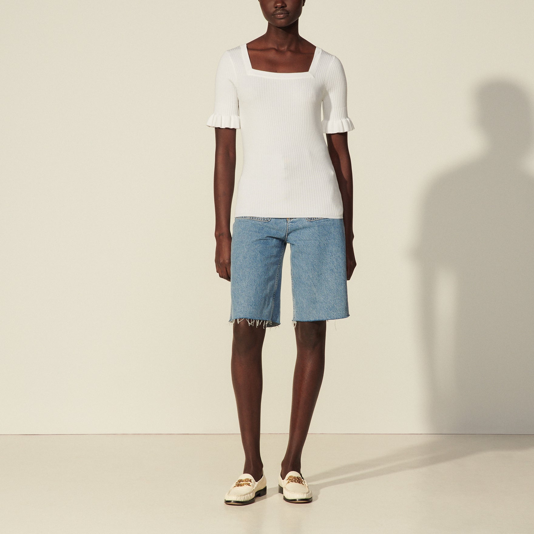 Pull à côtes à manches courtes Sandro seconde main