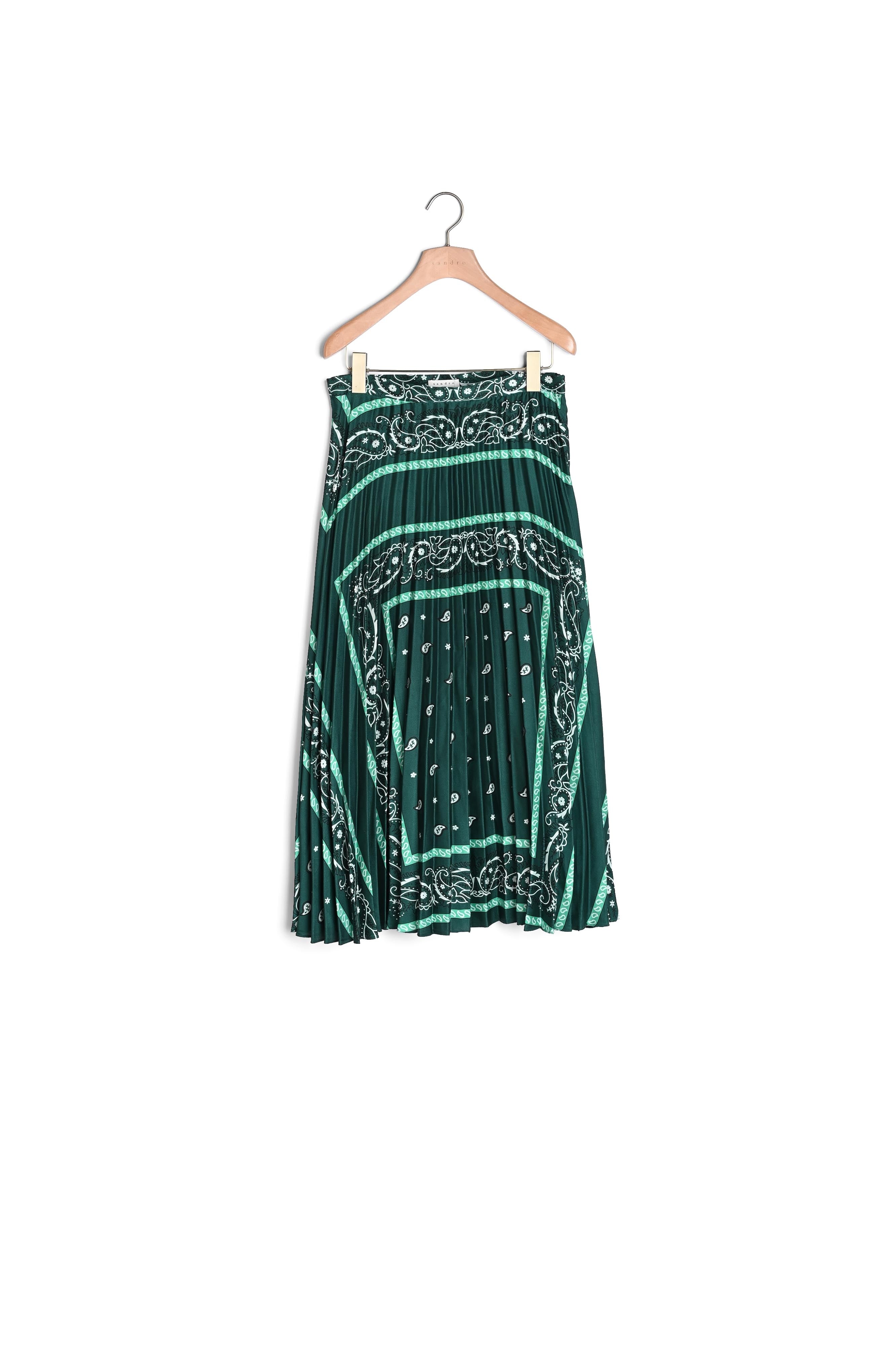 Jupe longue plissée à motif Sandro seconde main