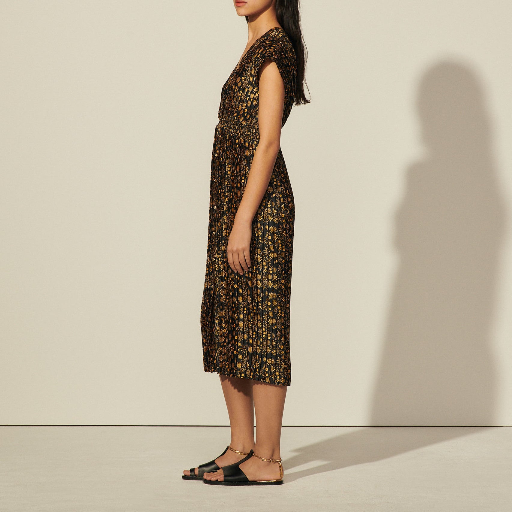 Robe longue sans manches imprimée Sandro seconde main