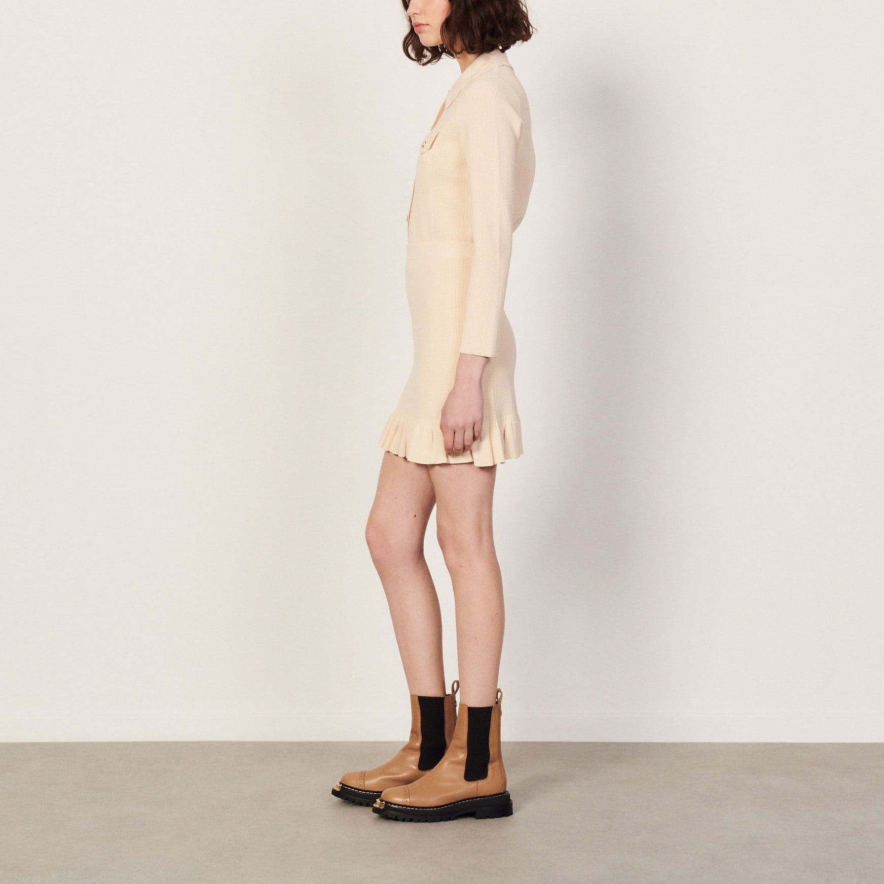 Jupe courte en Maille gaufrée Sandro seconde main