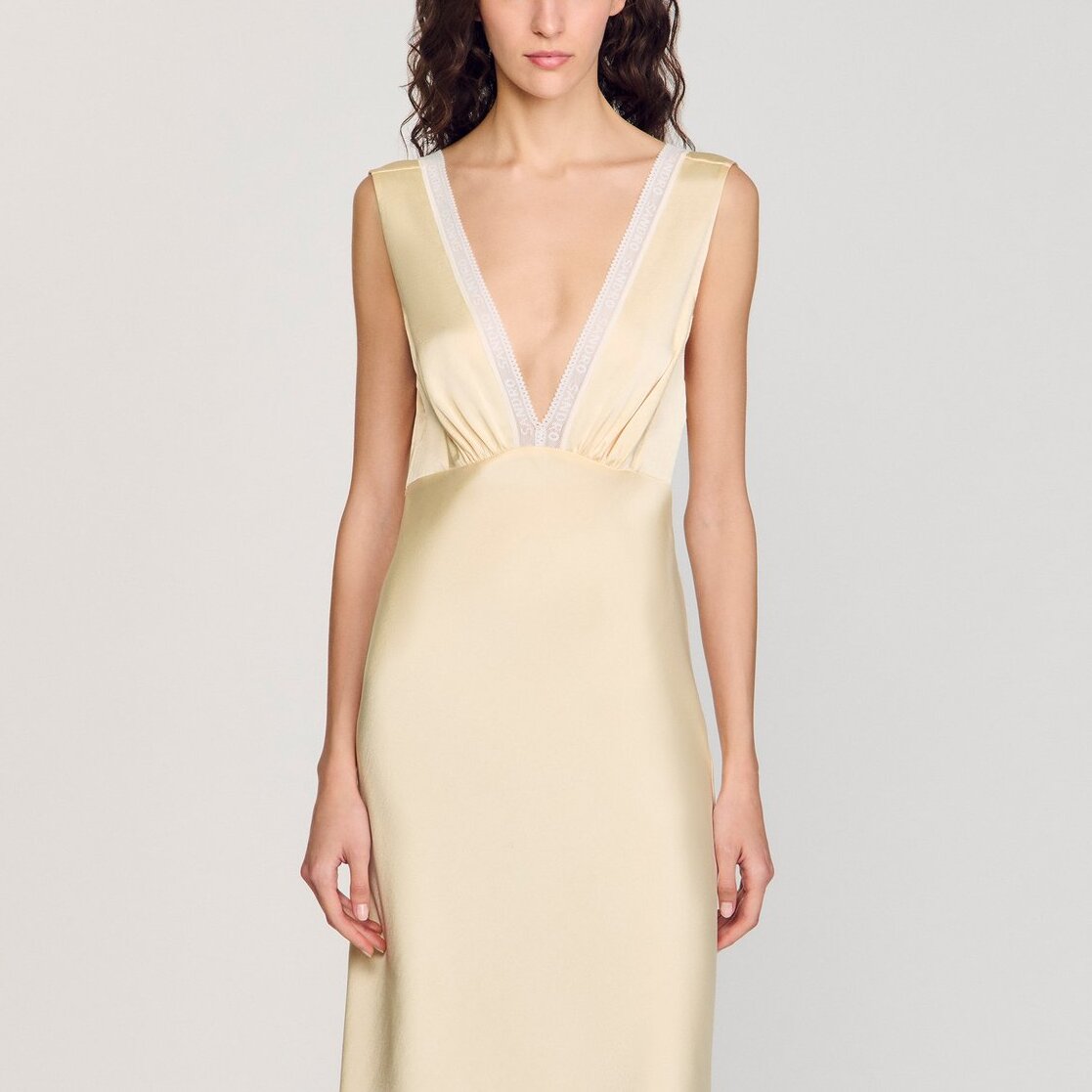 Robe longue satinée Sandro seconde main