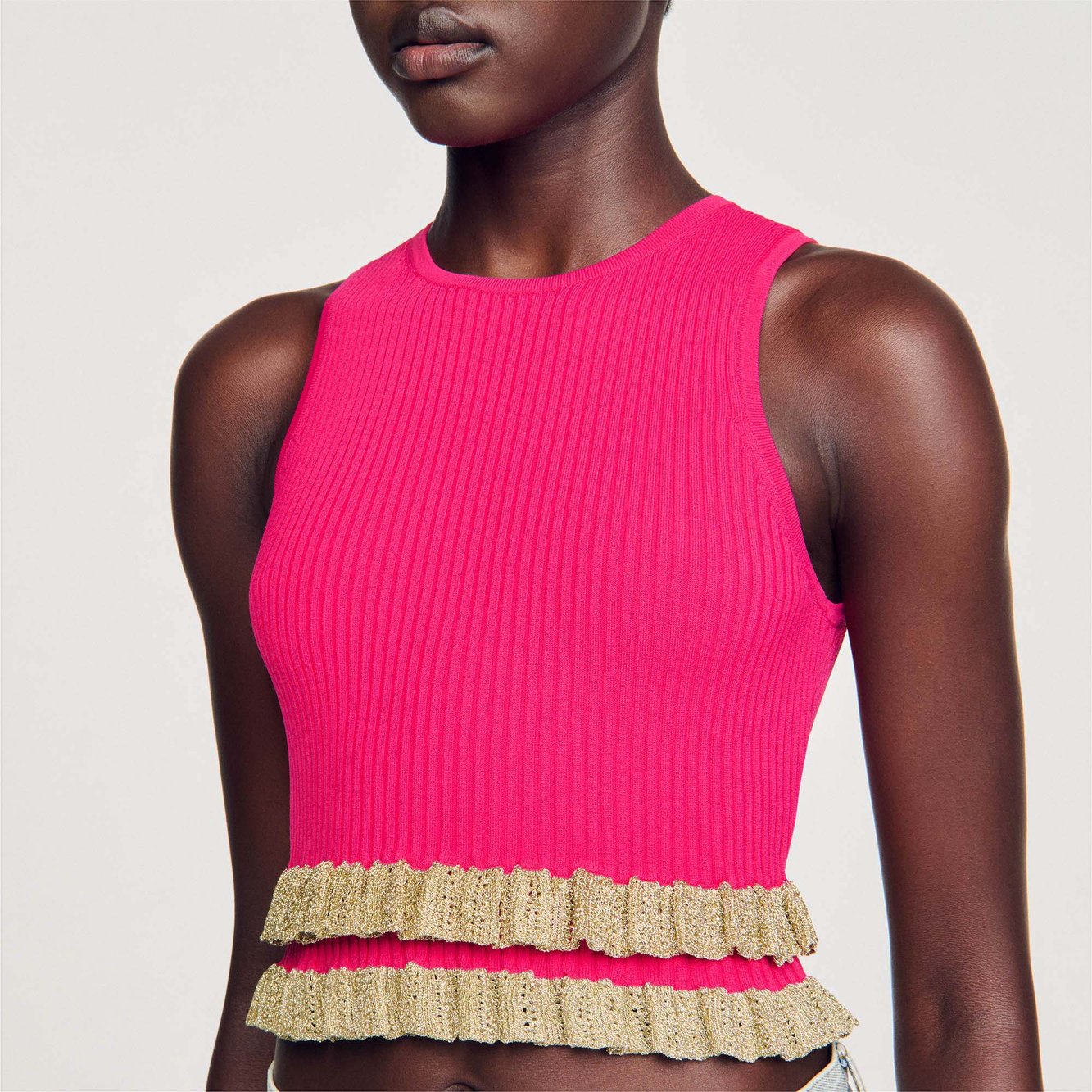 Débardeur en Maille à volants Sandro seconde main