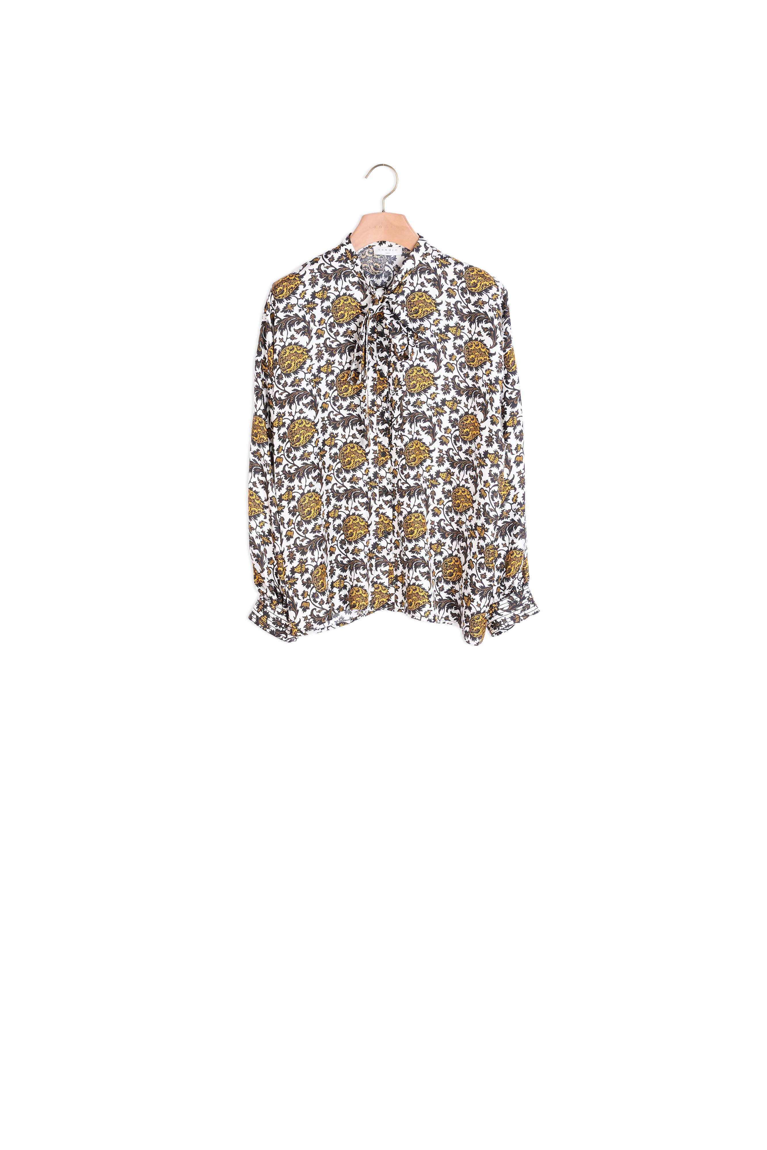Chemise imprimée en soie Sandro seconde main