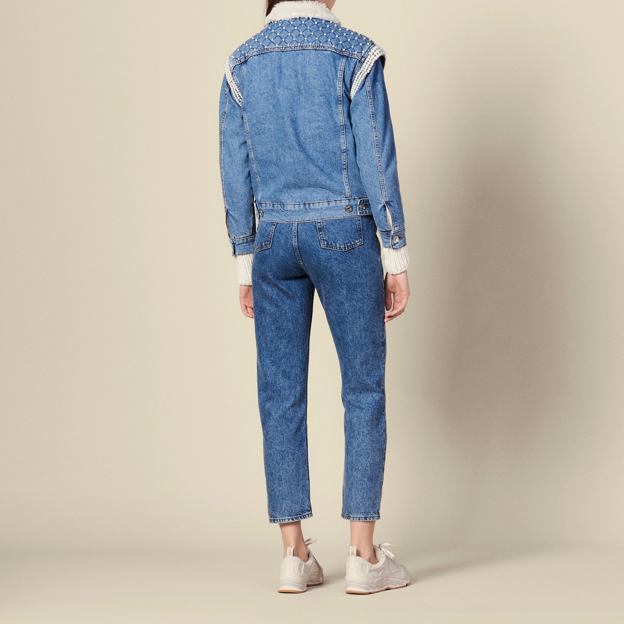 Veste en jean ornée de perles Sandro seconde main
