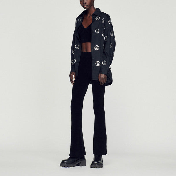 Chemise en popeline peace and love Sandro seconde main