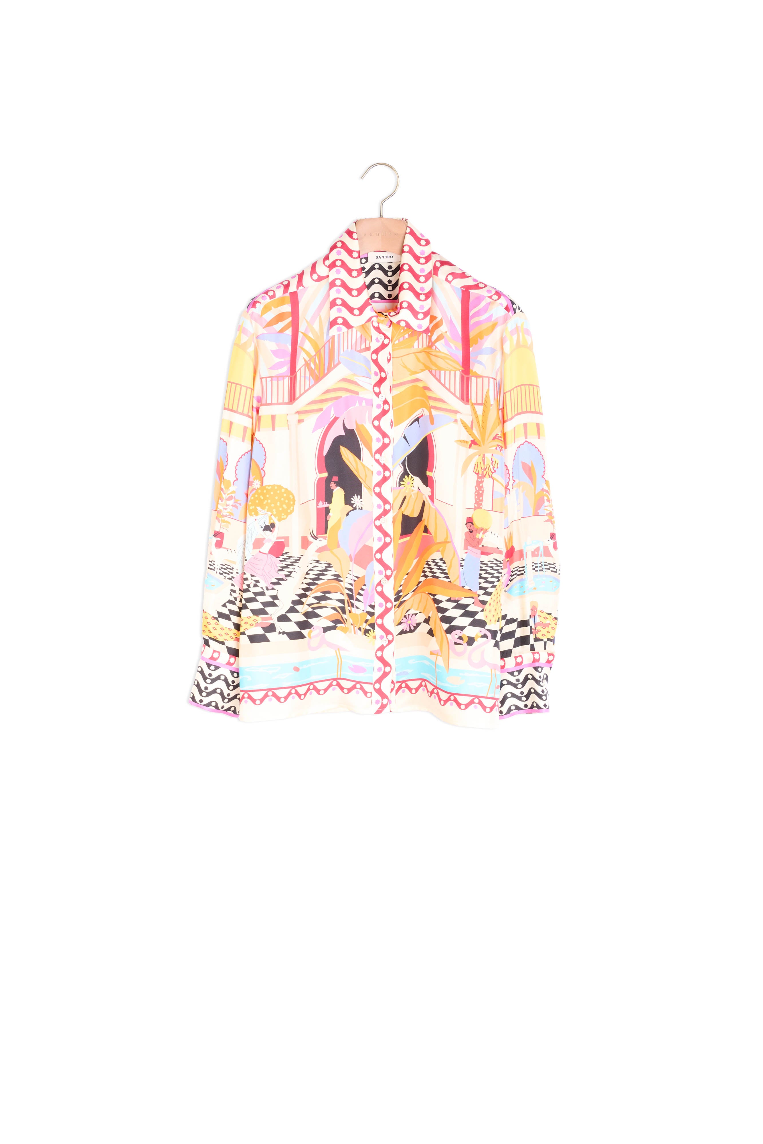 Chemise en soie imprimée Sandro seconde main