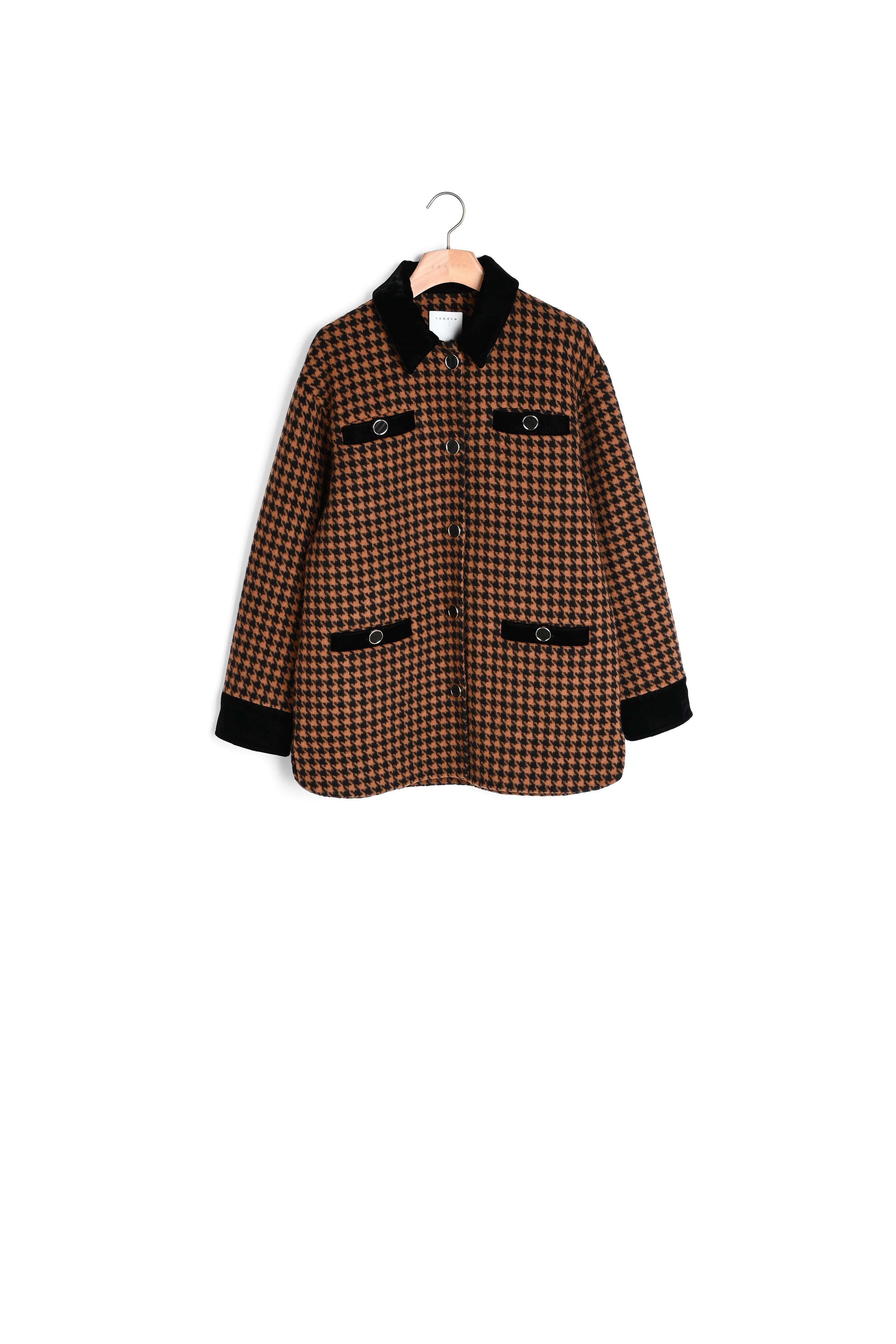 Veste en laine à carreaux Sandro seconde main