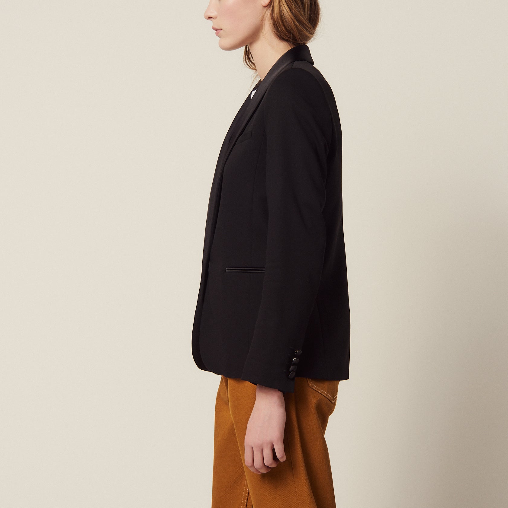 Veste de smoking à empiècement satin Sandro seconde main